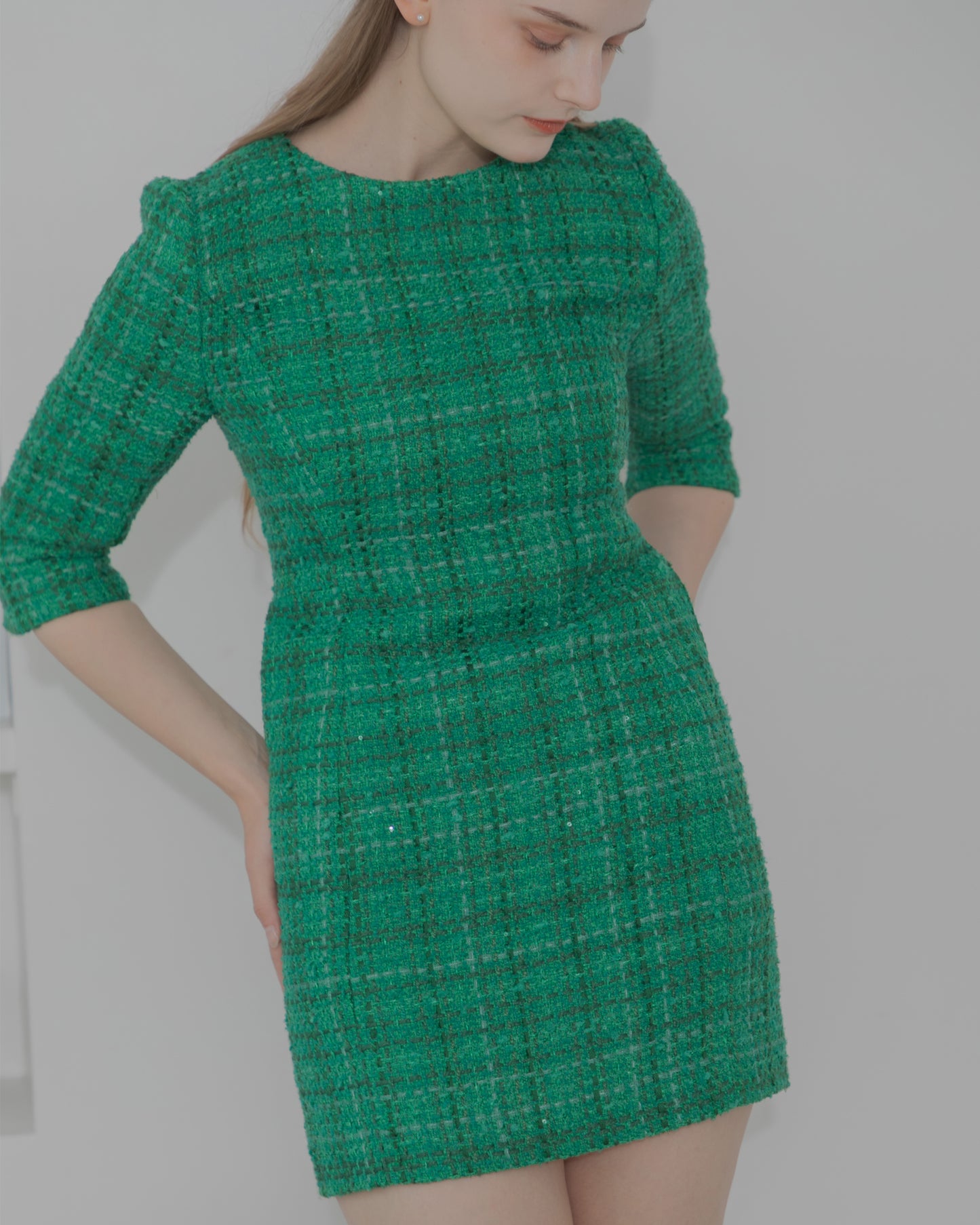【30%OFF&返品OK】Tweed minimal dress