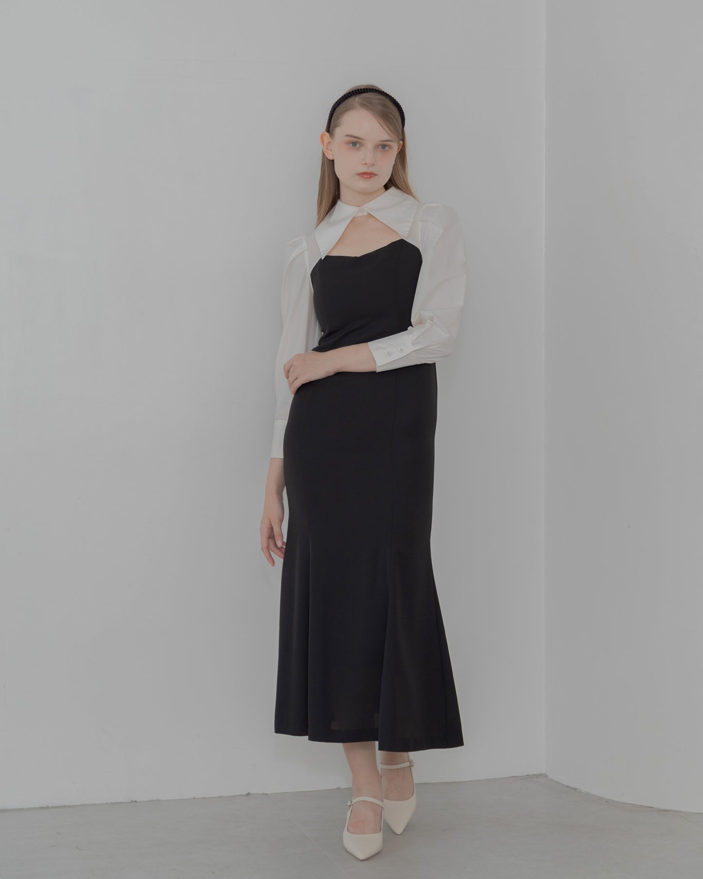 【75%OFF&返品OK】ビックカラーシャツマーメイドワンピース