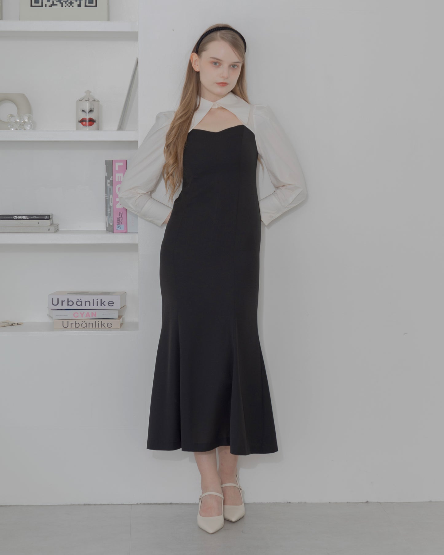 【75%OFF&返品OK】ビックカラーシャツマーメイドワンピース