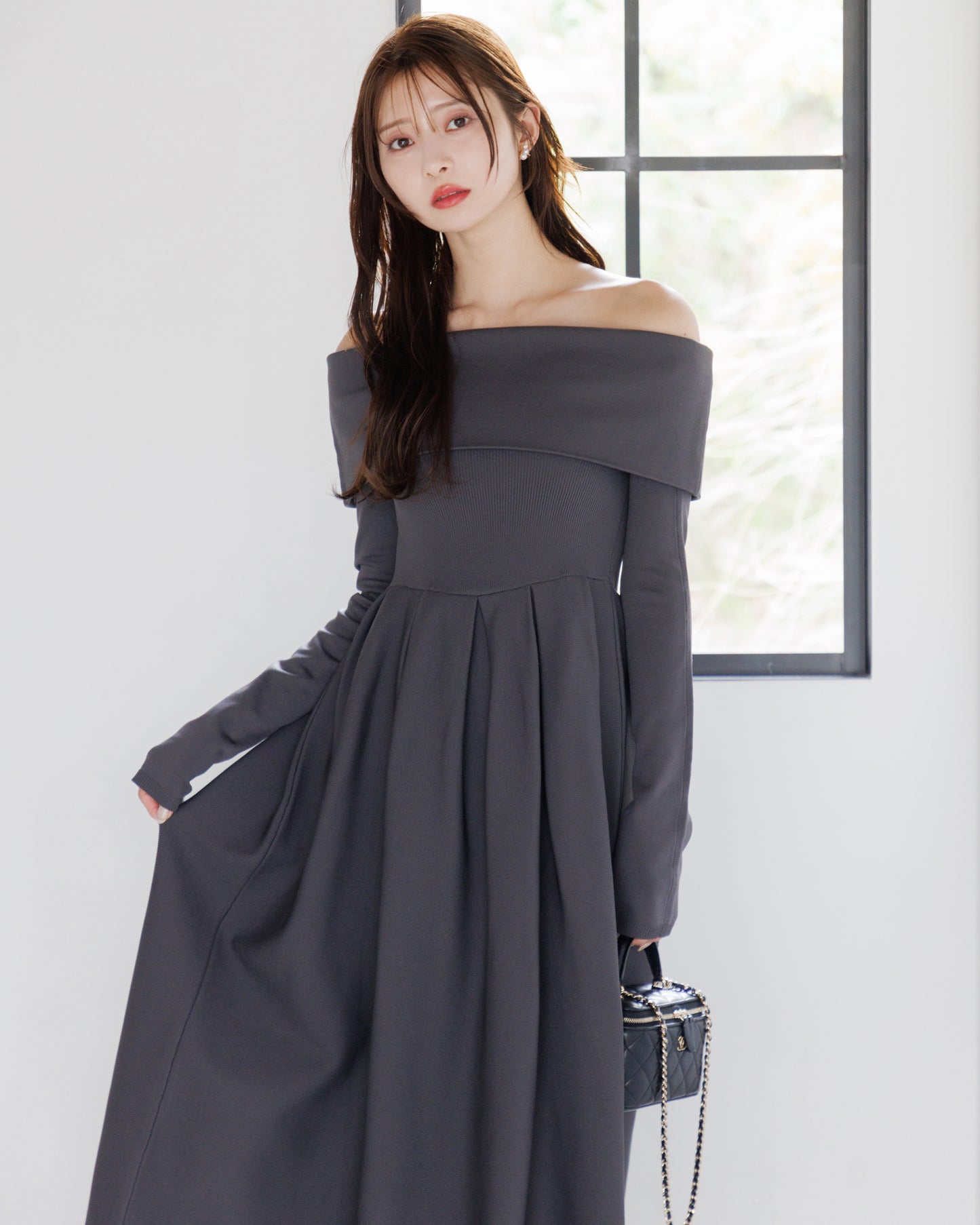 【RESTOCK】4way仕様オフショルニットワンピース