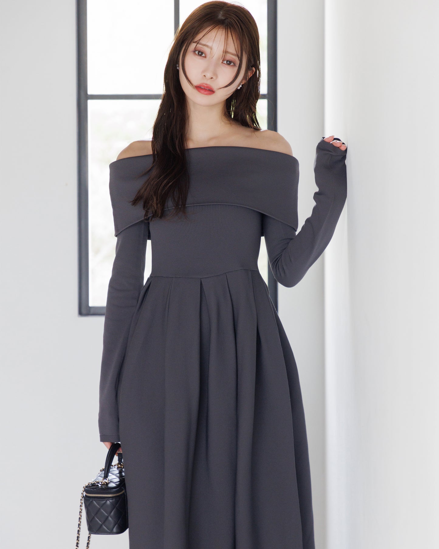 【RESTOCK】4way仕様オフショルニットワンピース