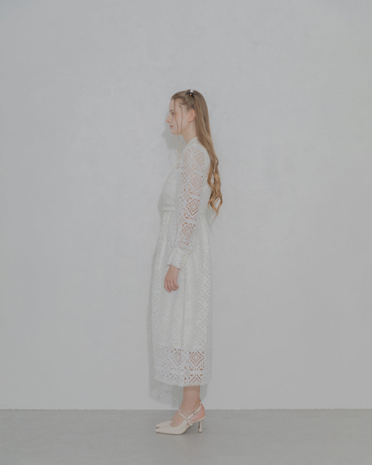 【20%OFF】Chemical lace satin shirt dress