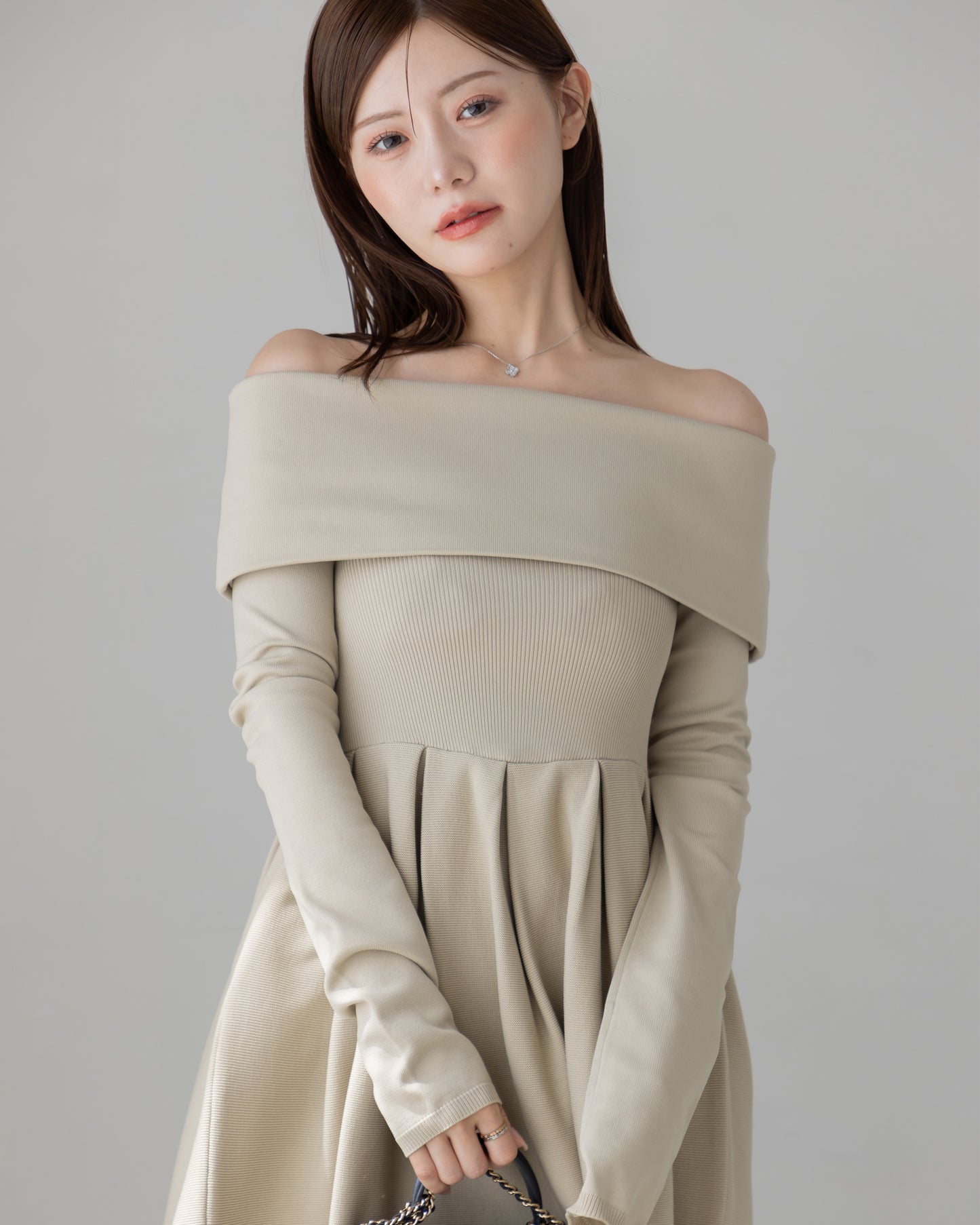 【RESTOCK】4way仕様オフショルニットワンピース