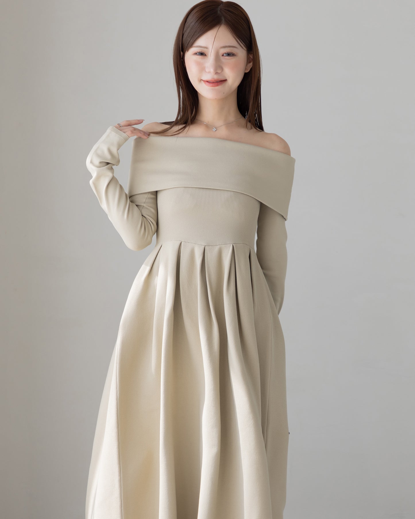 【RESTOCK】4way仕様オフショルニットワンピース
