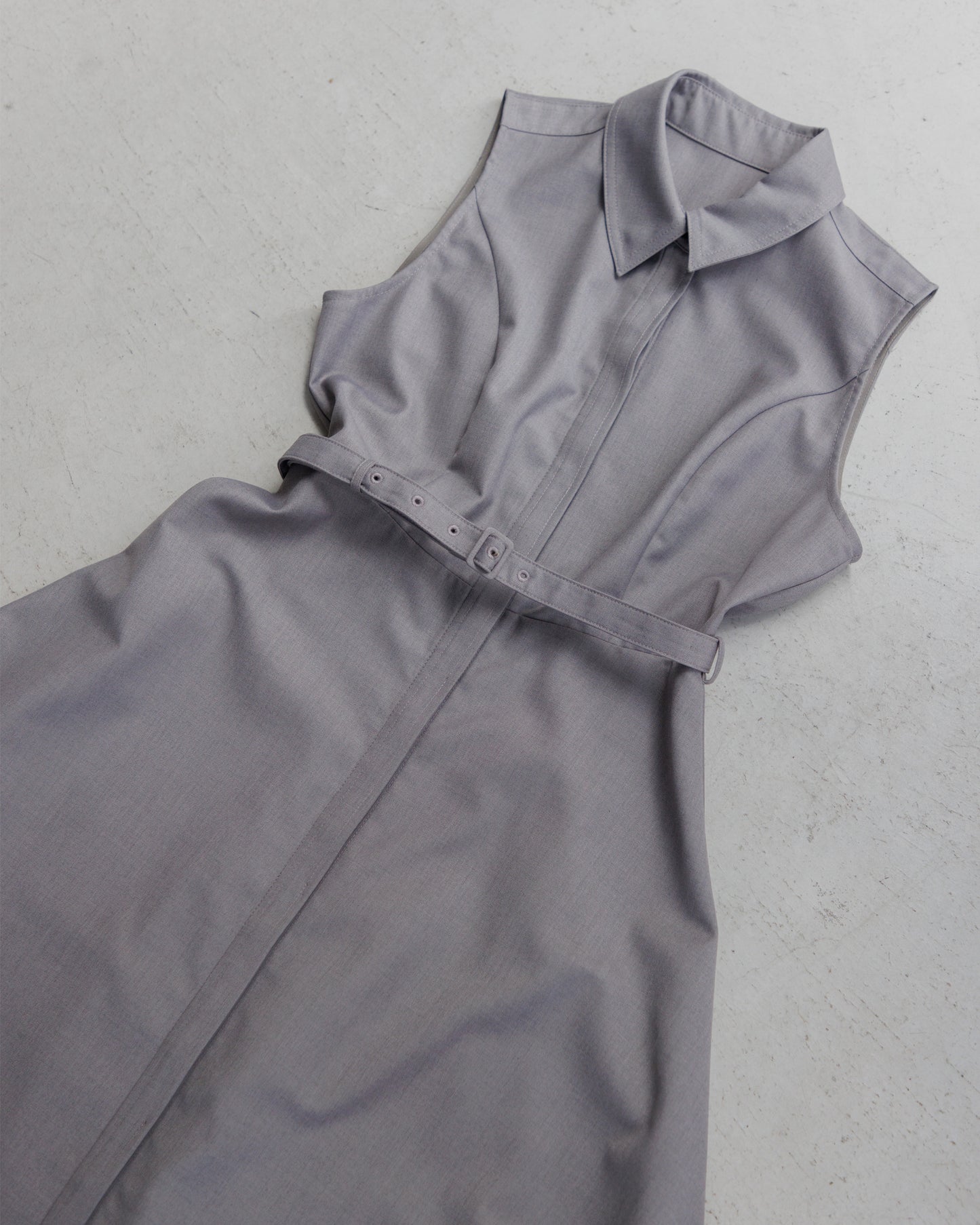 【RESTOCK】ノースリーブフレアベルトワンピース