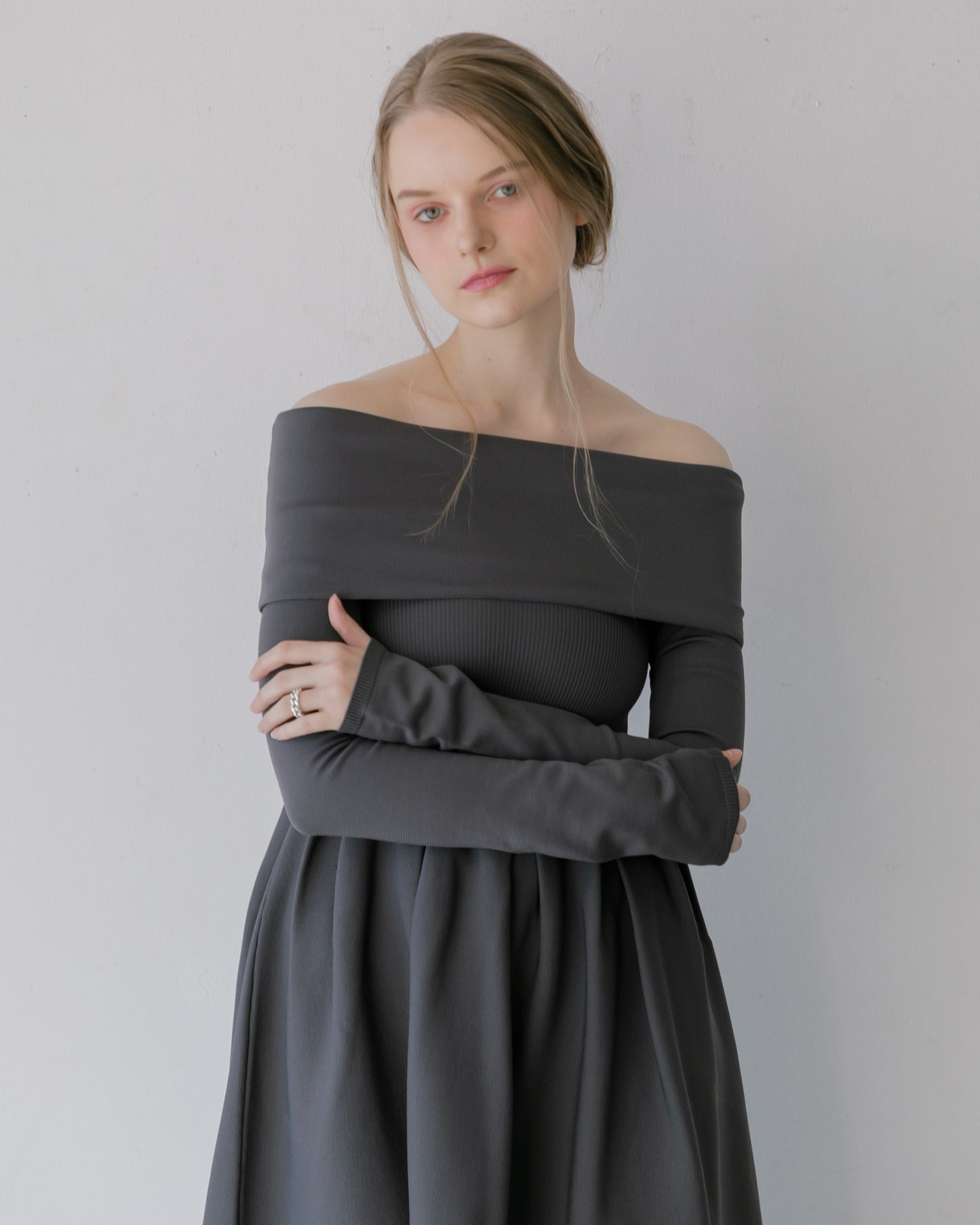 【RESTOCK】4way仕様オフショルニットワンピース