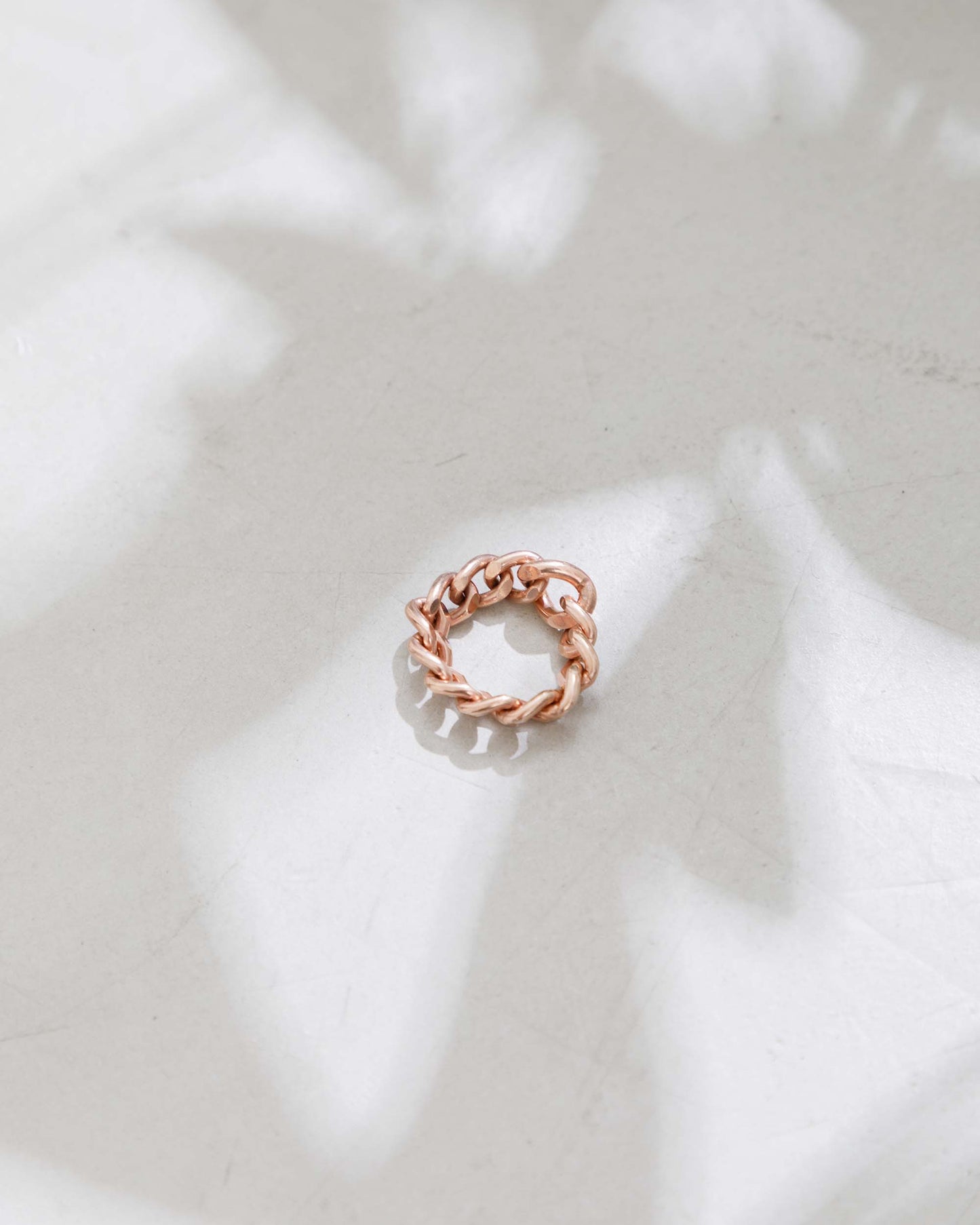 Rose Gold on One Middle & Small Curb Chain Ring