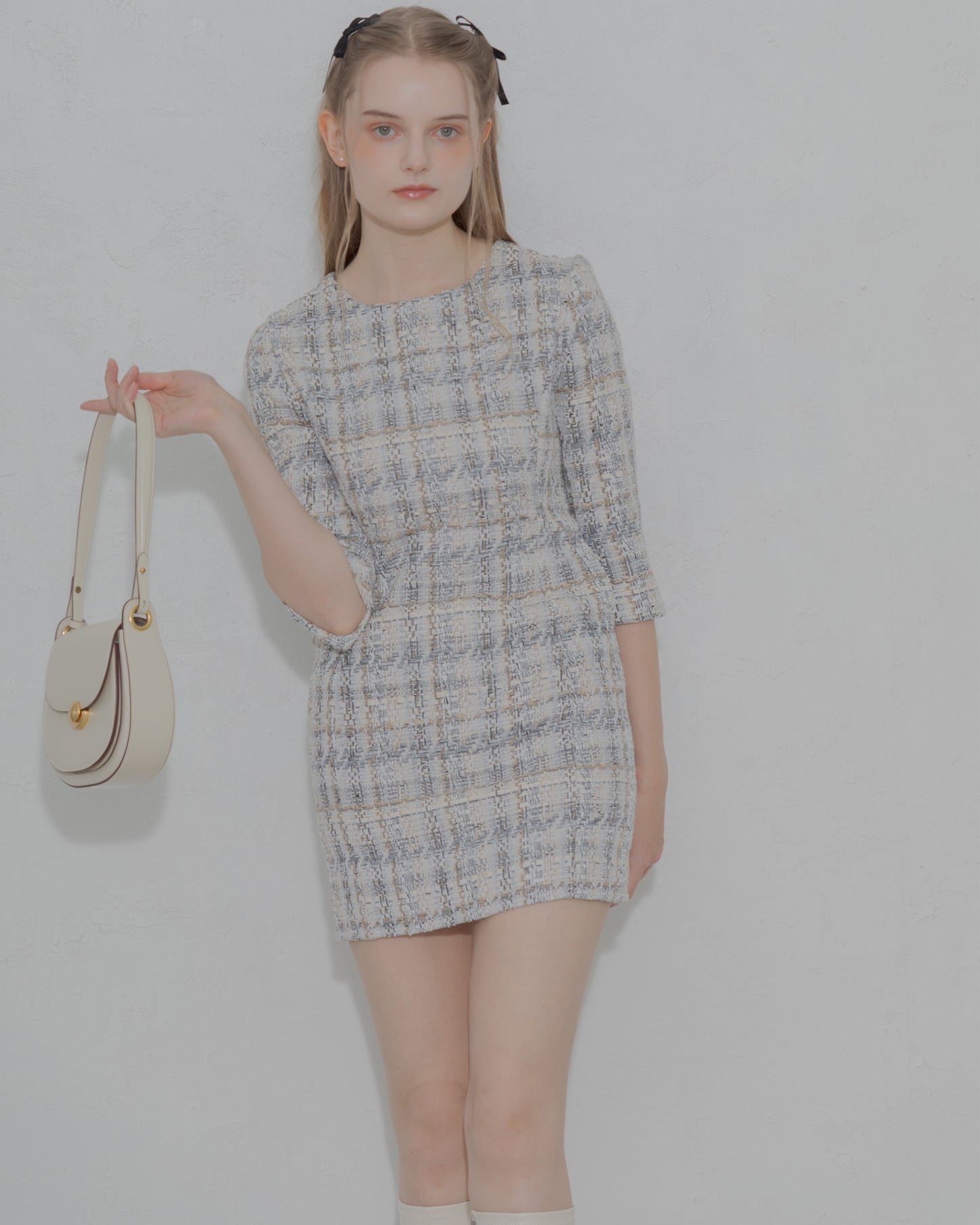 【30%OFF&返品OK】Tweed minimal dress