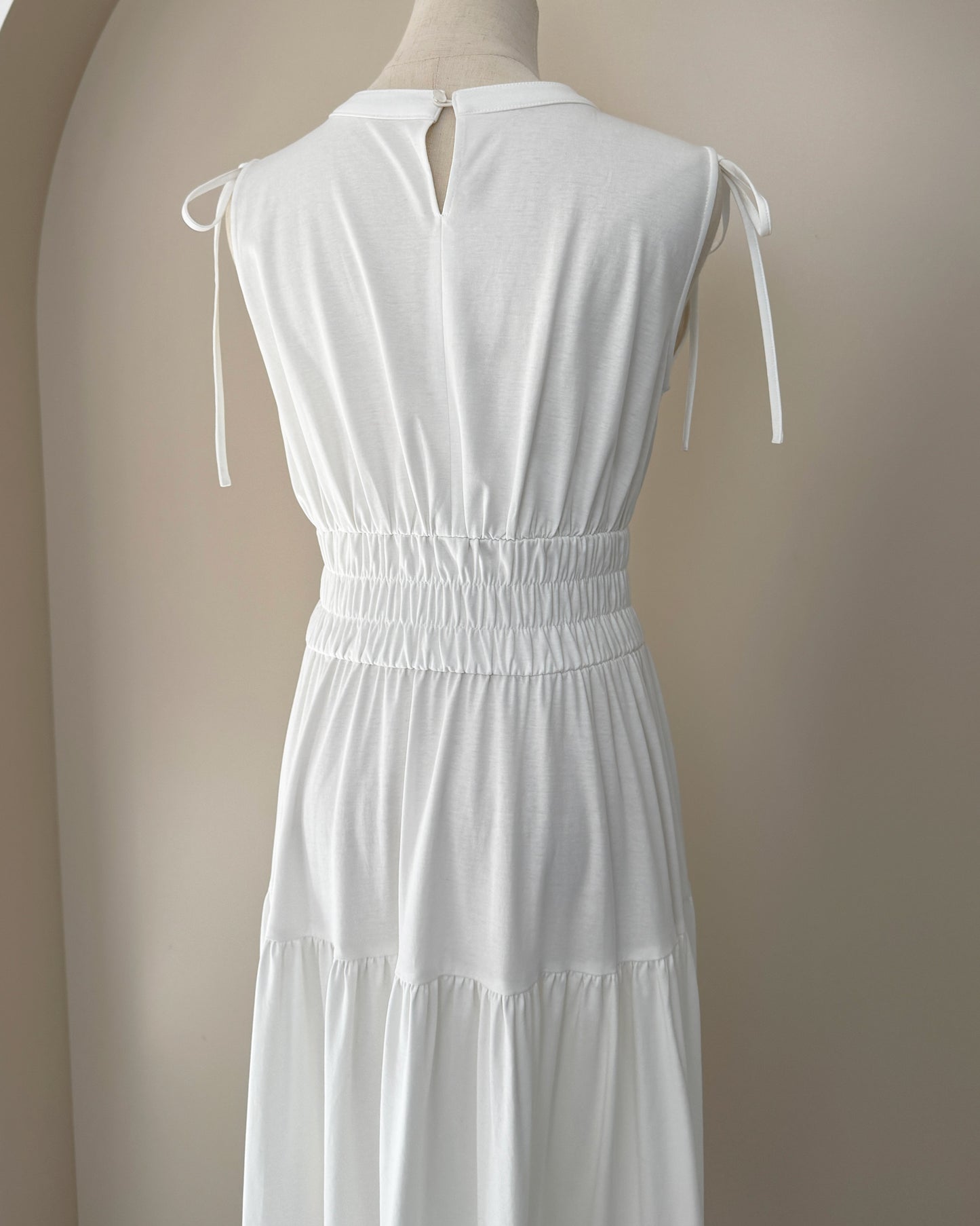 【10%OFF】ノースリーブシャツティアードワンピース