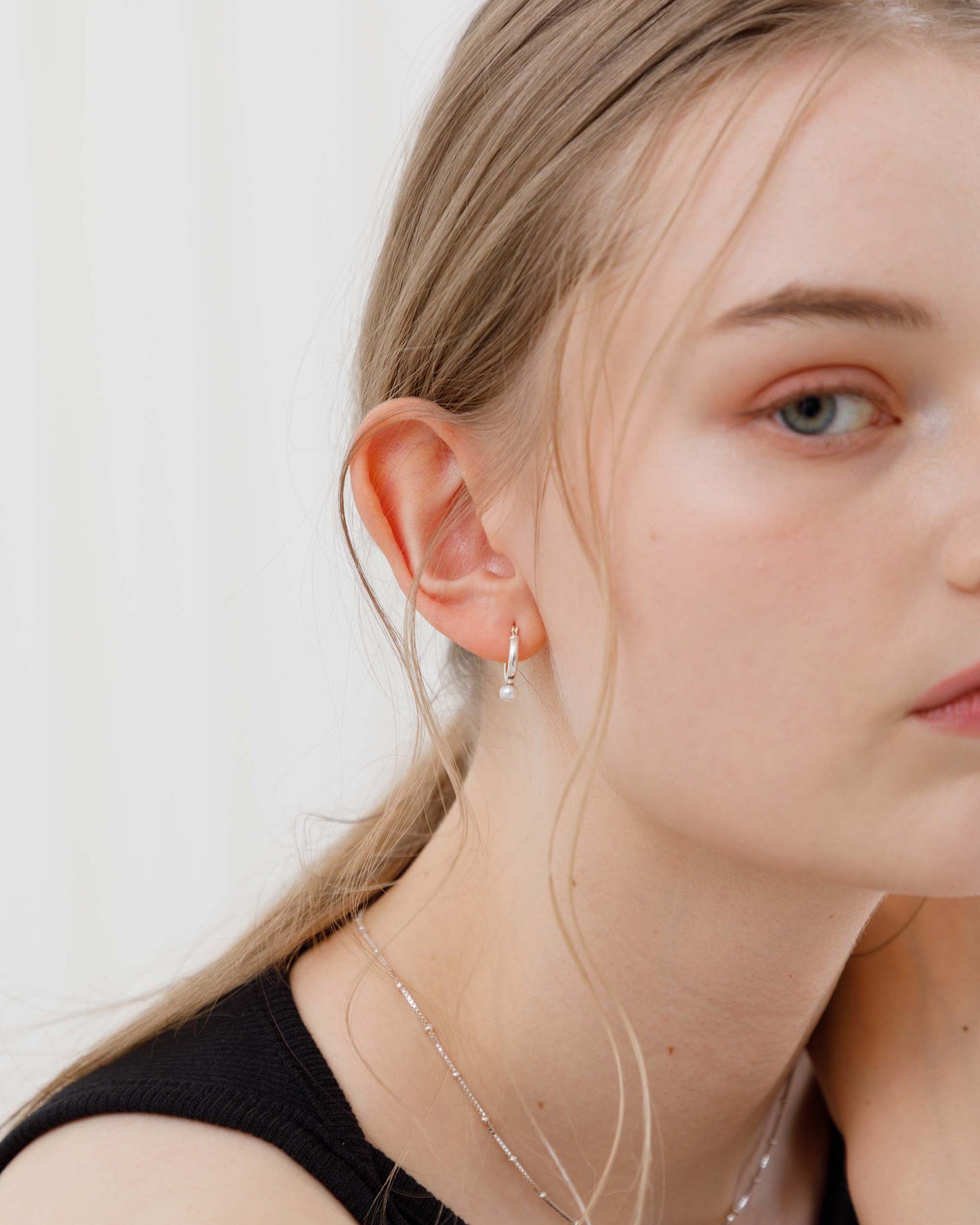 Hoop Pierces &Baby Pearl