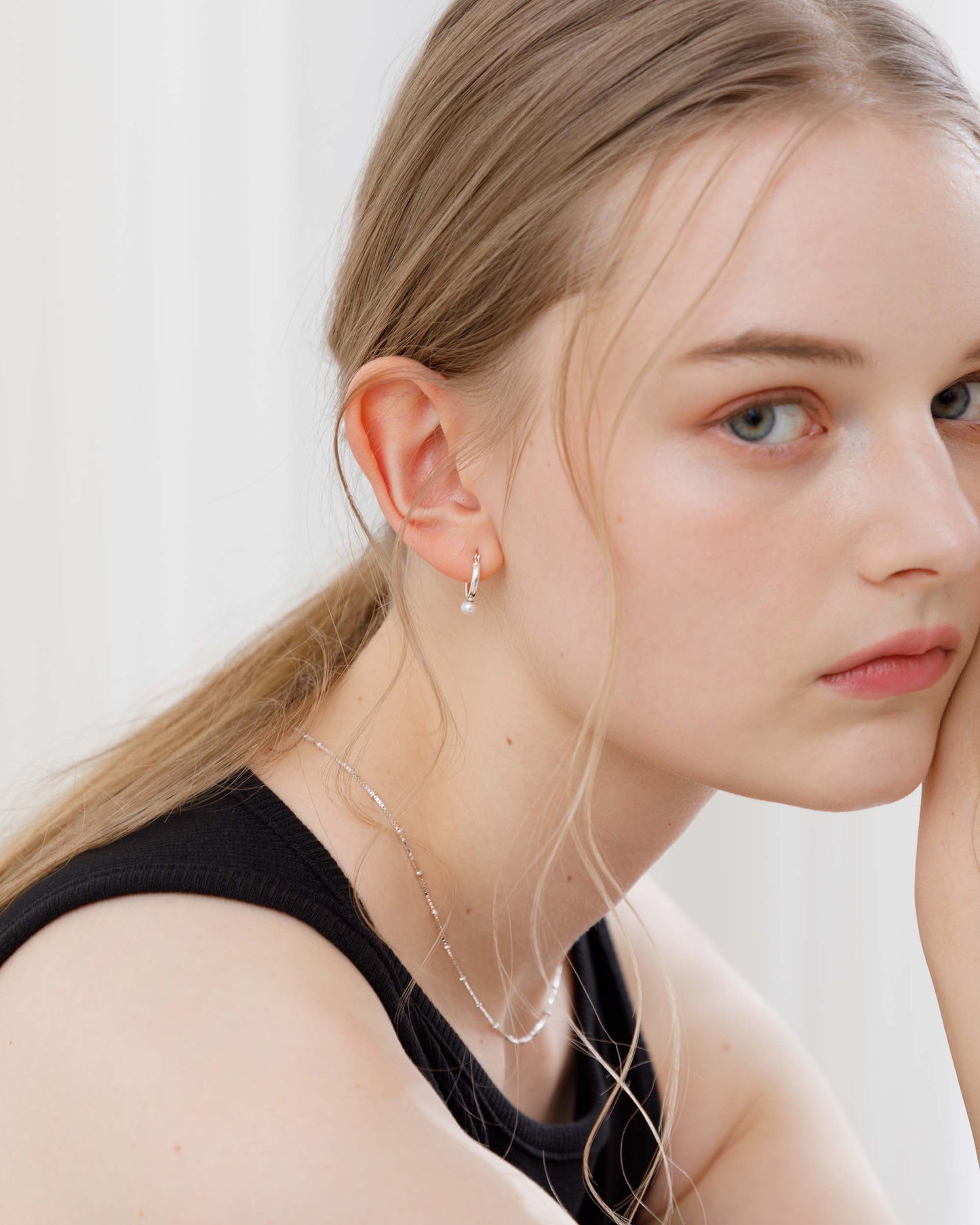 Hoop Pierces &Baby Pearl