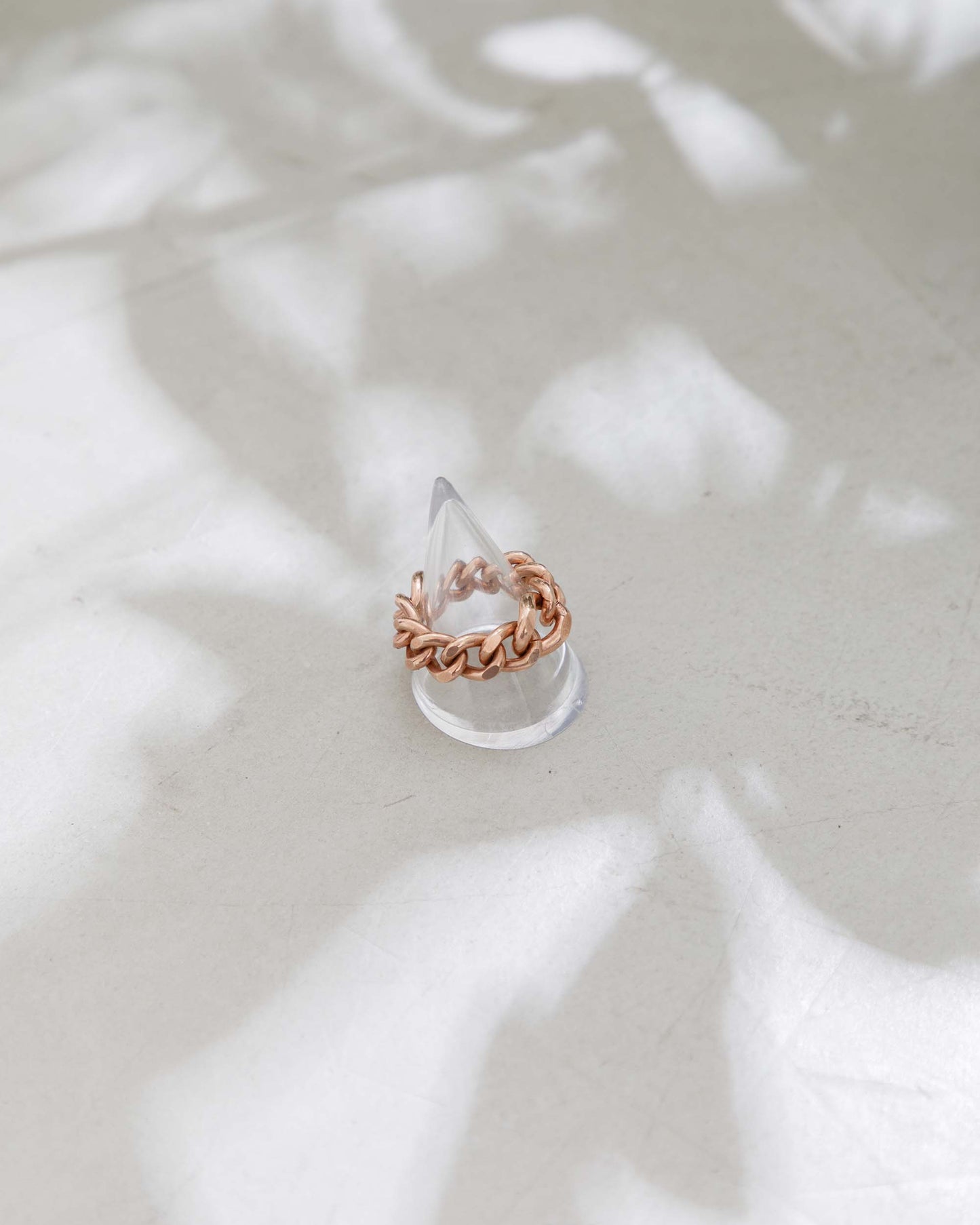 Rose Gold on One Middle & Small Curb Chain Ring