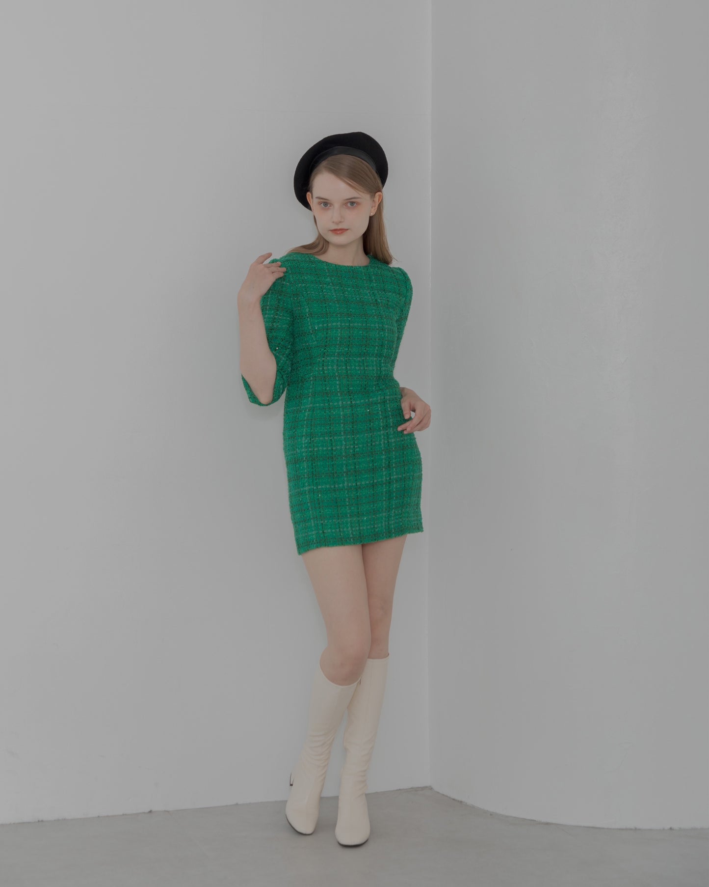 【30%OFF&返品OK】Tweed minimal dress