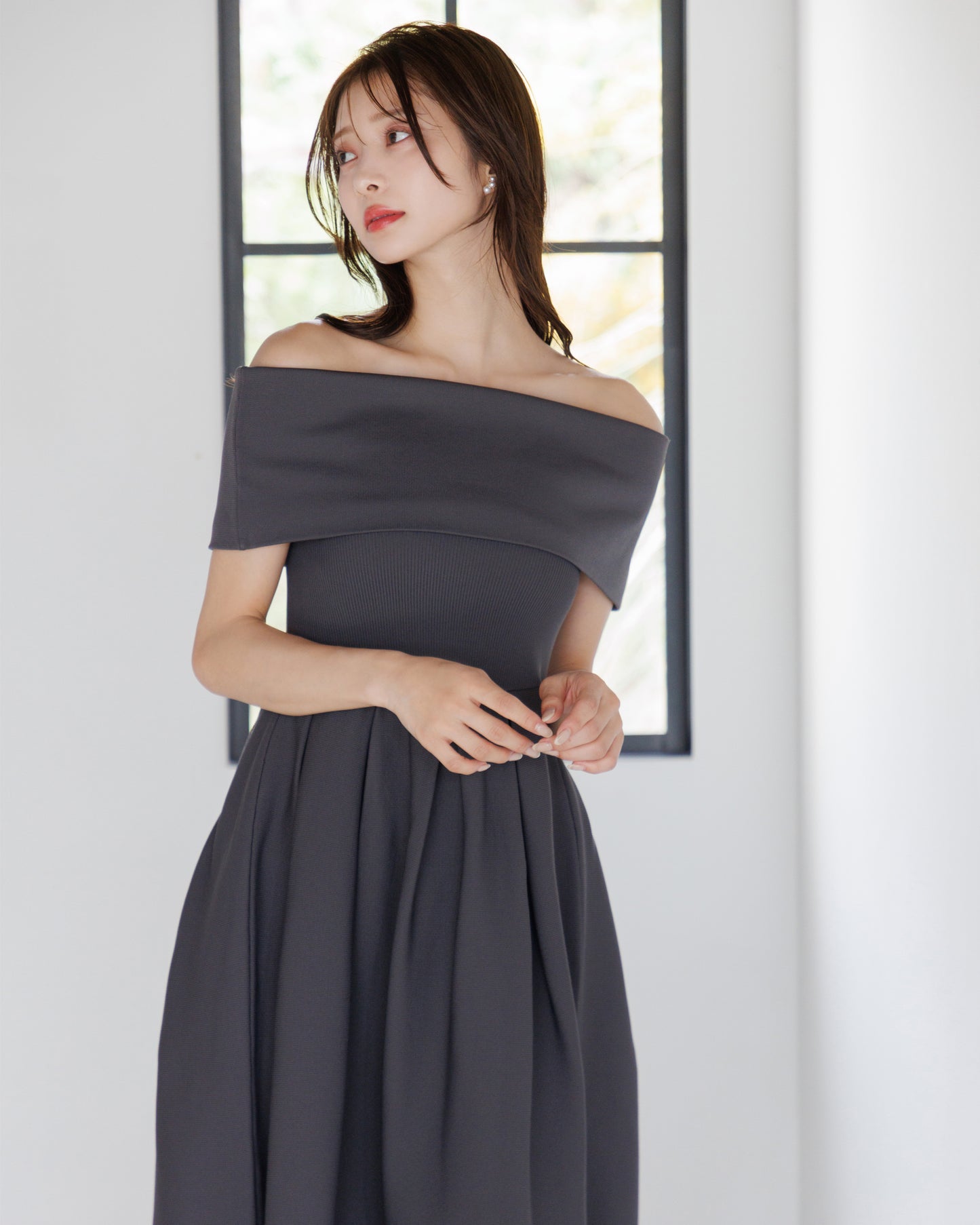 【RESTOCK】4way仕様オフショルニットワンピース