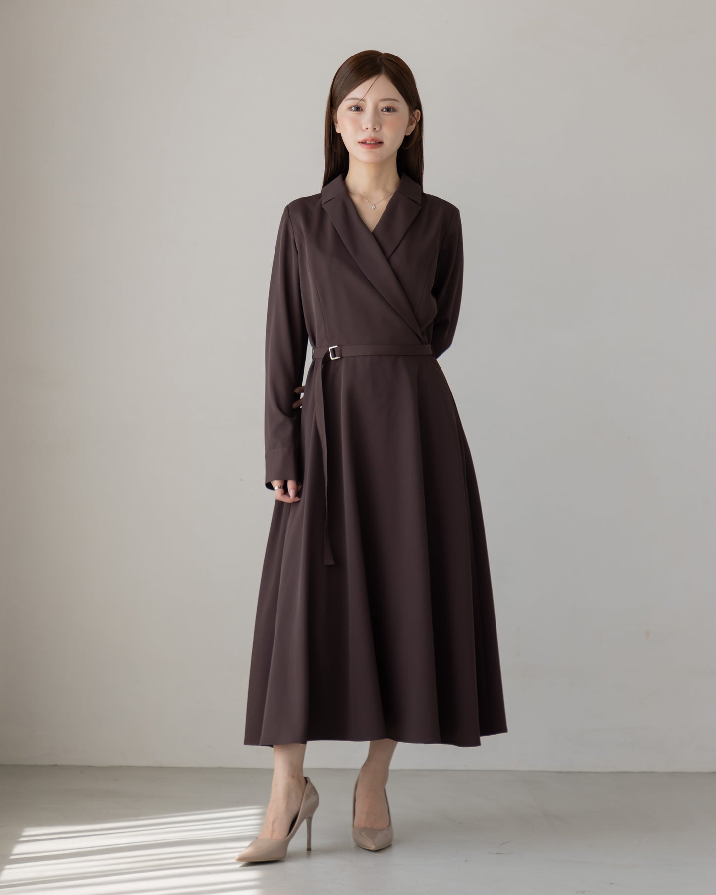 【NEW ARRIVAL】ロングスリーブトレンチフレアワンピース