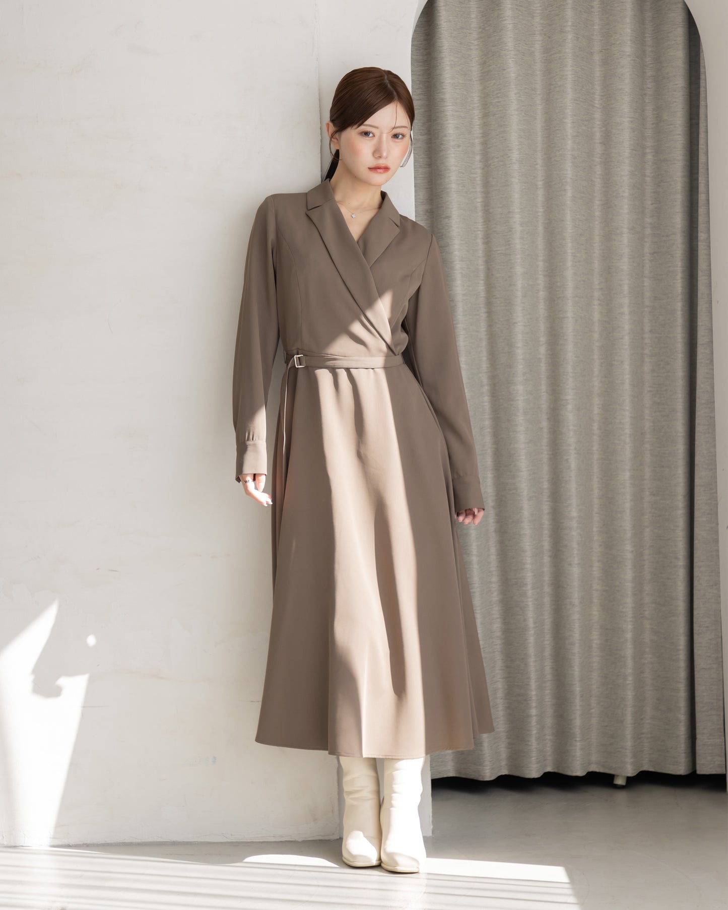 【NEW ARRIVAL】ロングスリーブトレンチフレアワンピース