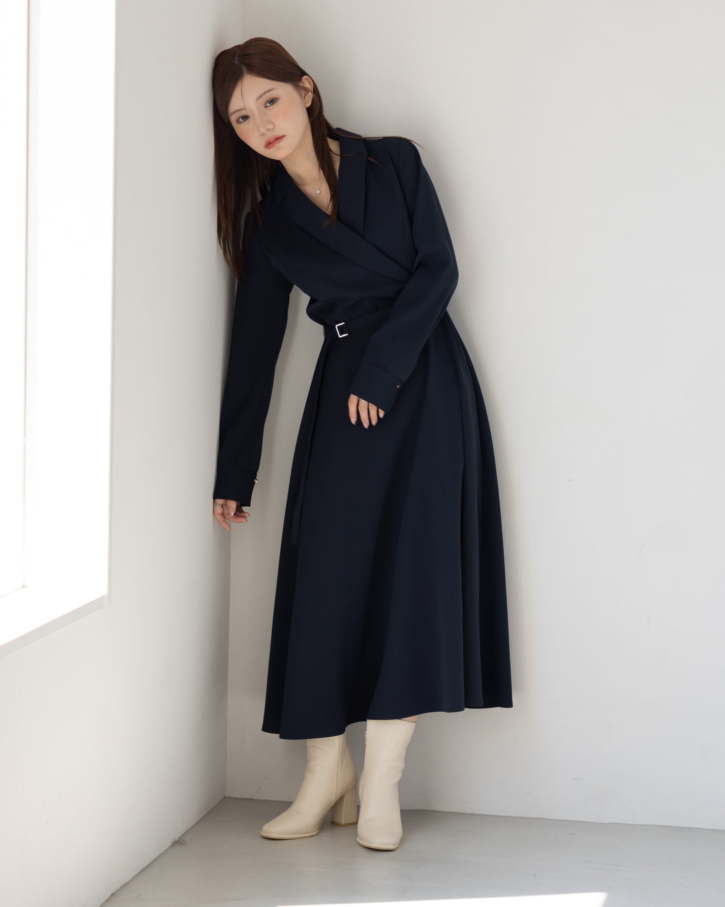 【NEW ARRIVAL】ロングスリーブトレンチフレアワンピース
