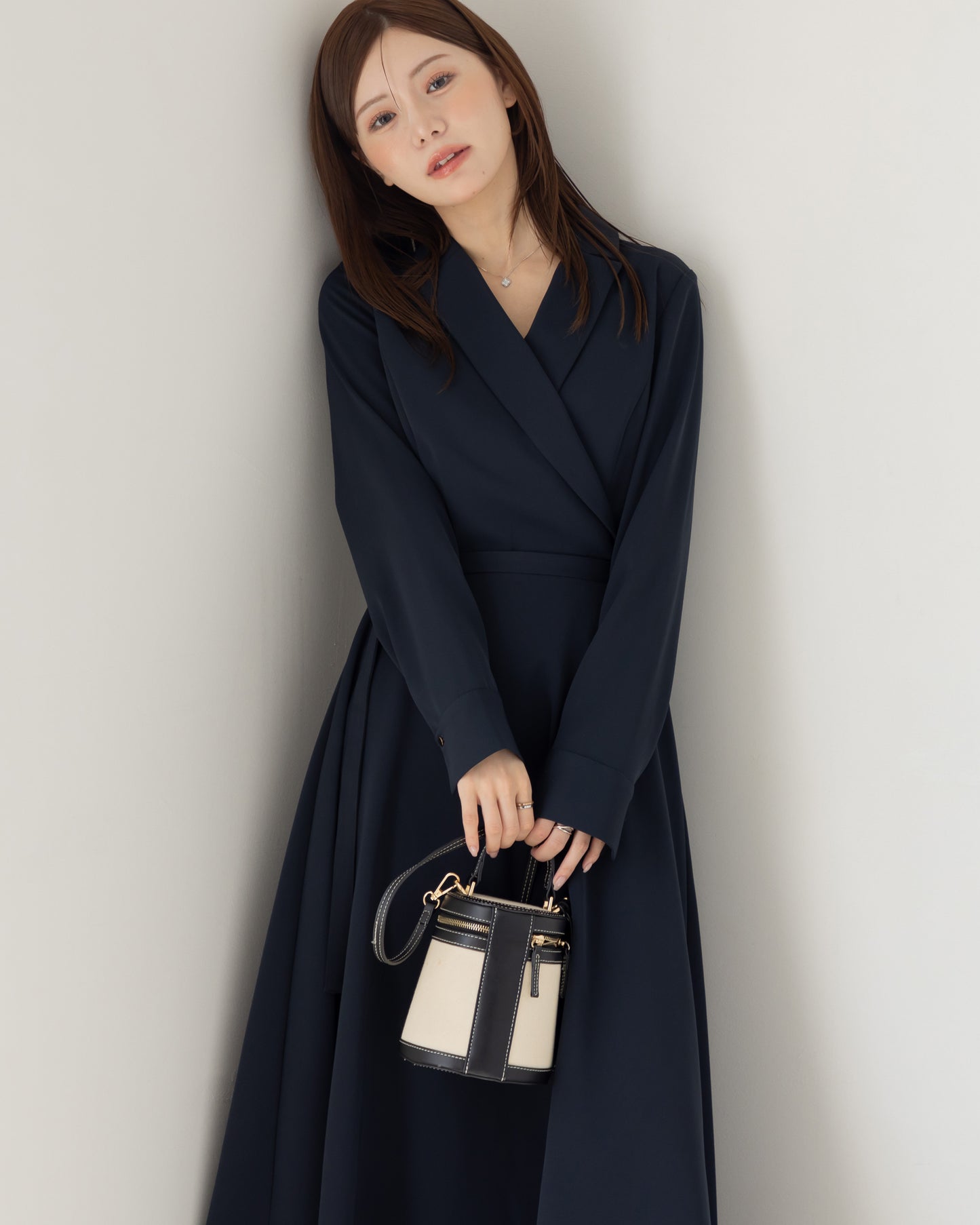 【NEW ARRIVAL】ロングスリーブトレンチフレアワンピース