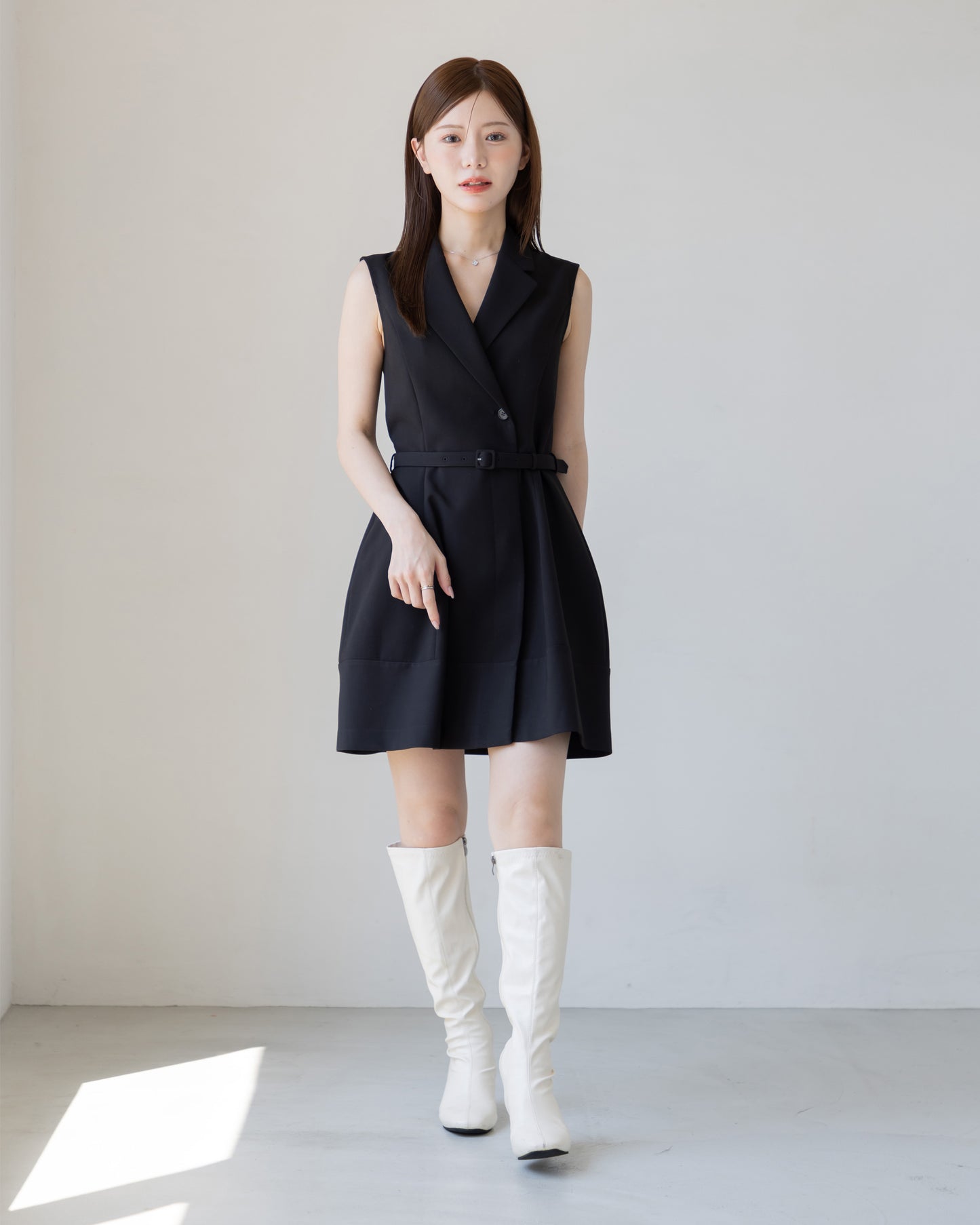 【NEW ARRIVAL】ノースリーブトレンチミニワンピース
