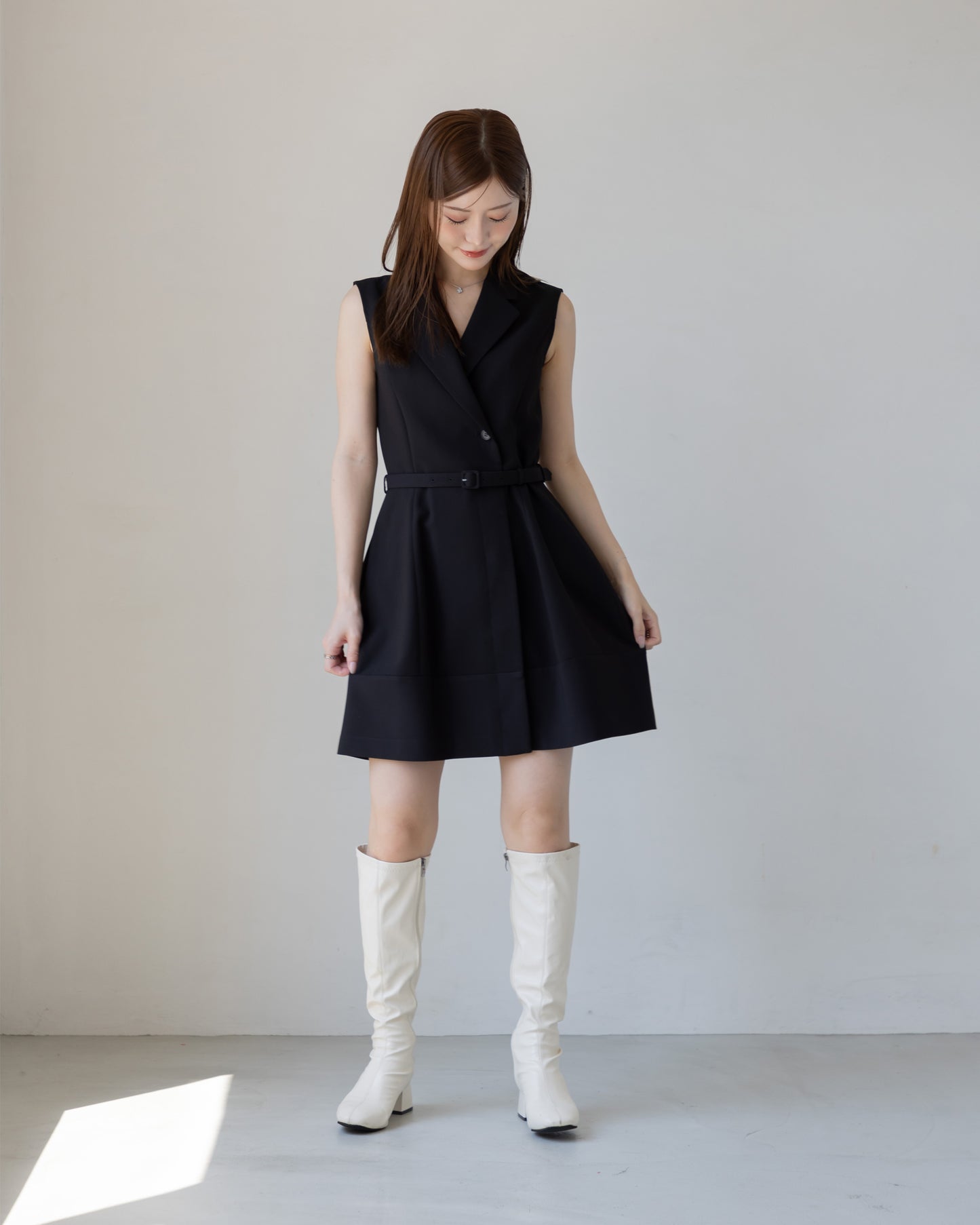 【NEW ARRIVAL】ノースリーブトレンチミニワンピース