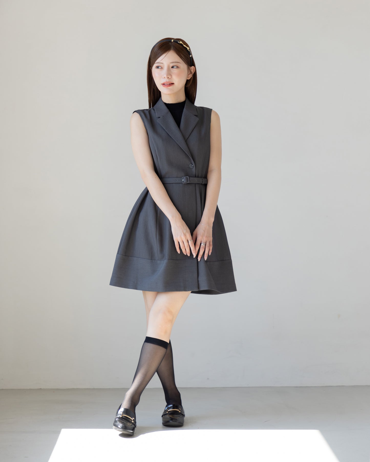 【NEW ARRIVAL】ノースリーブトレンチミニワンピース