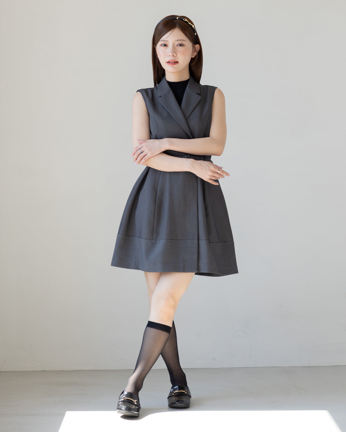 【NEW ARRIVAL】ノースリーブトレンチミニワンピース
