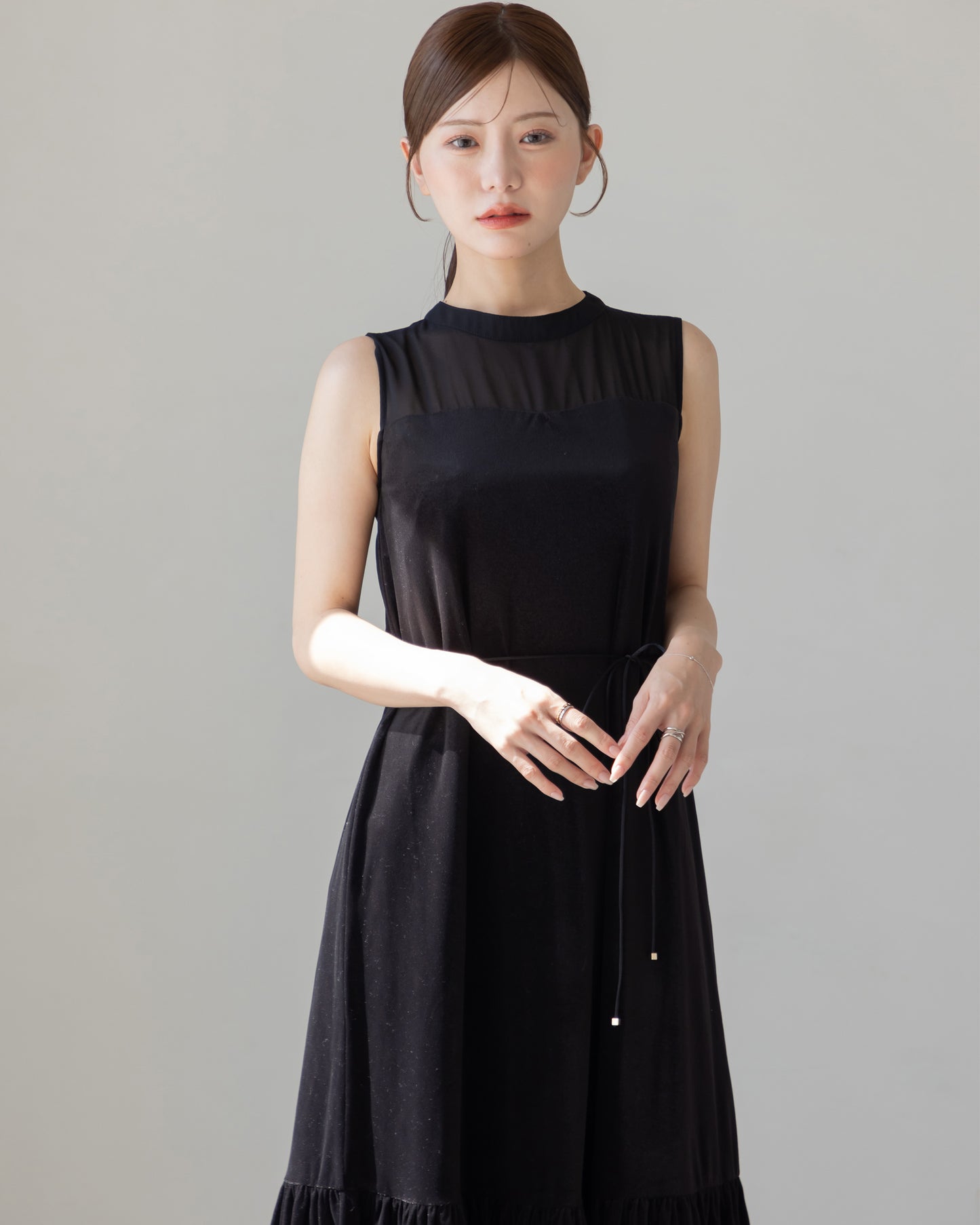 【NEW ARRIVAL】ノースリーブシアーベロアワンピース