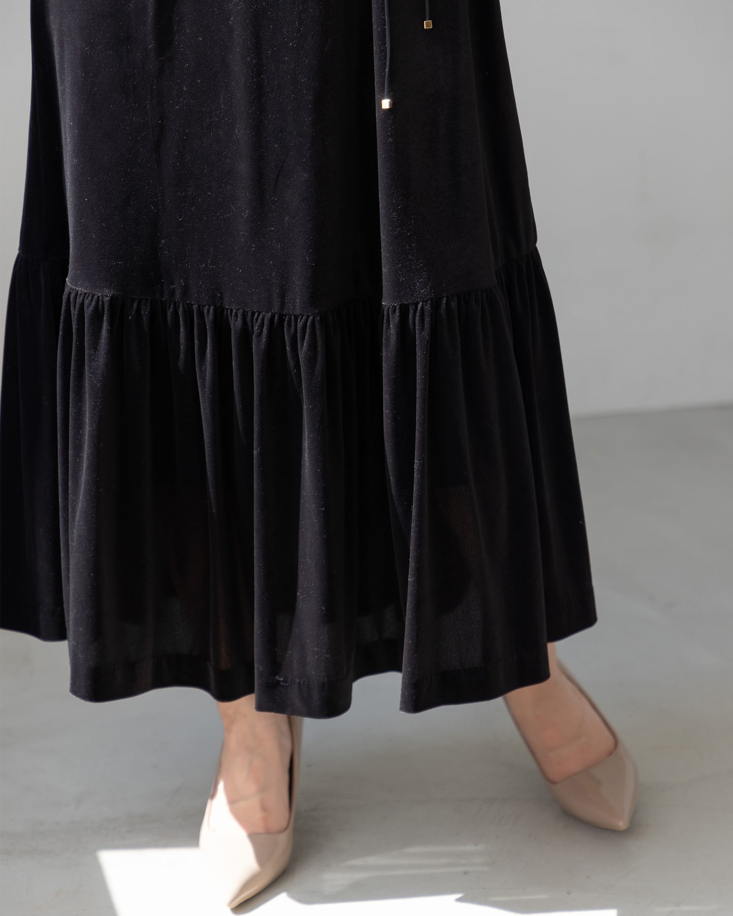 【NEW ARRIVAL】ノースリーブシアーベロアワンピース