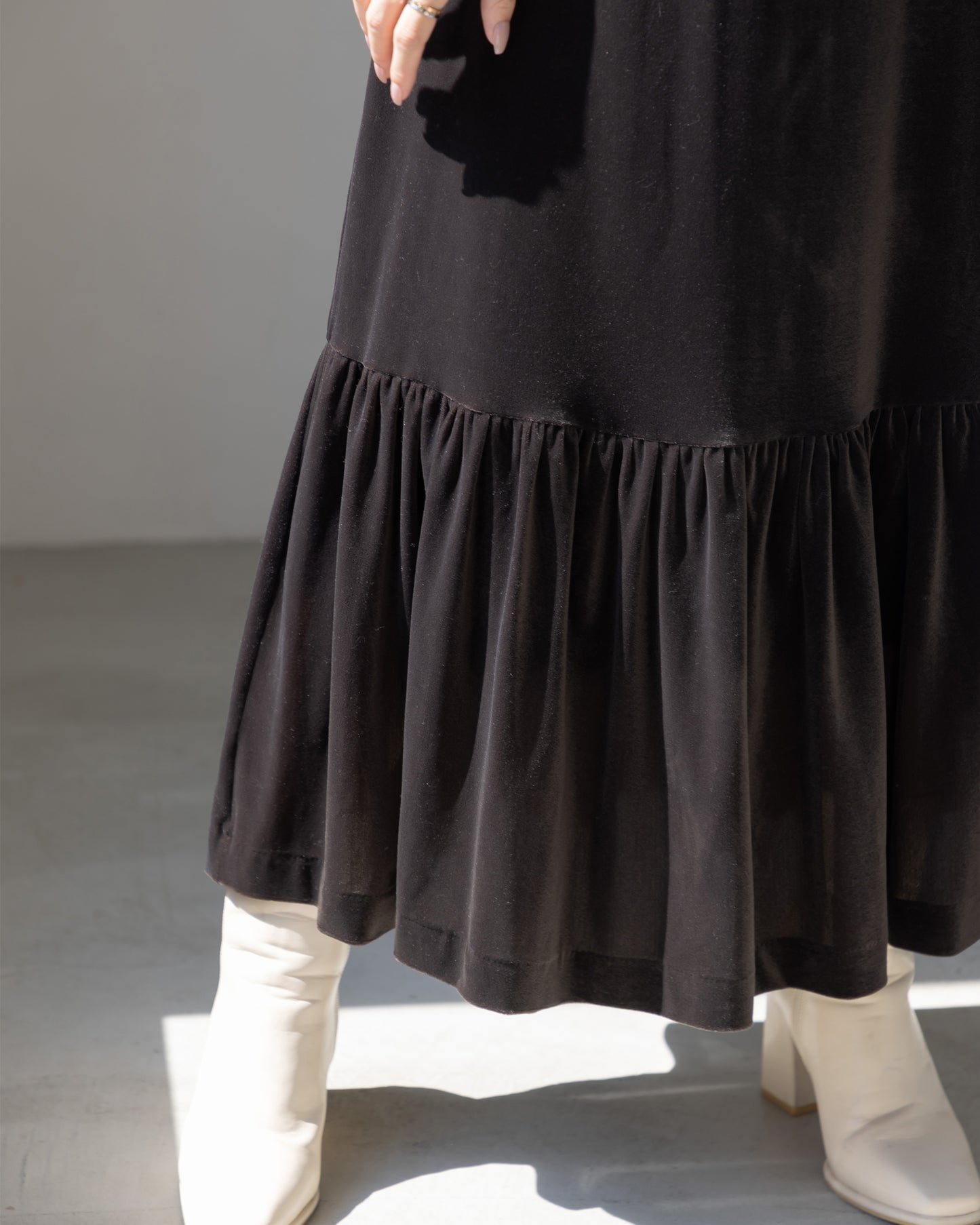 【NEW ARRIVAL】ノースリーブシアーベロアワンピース