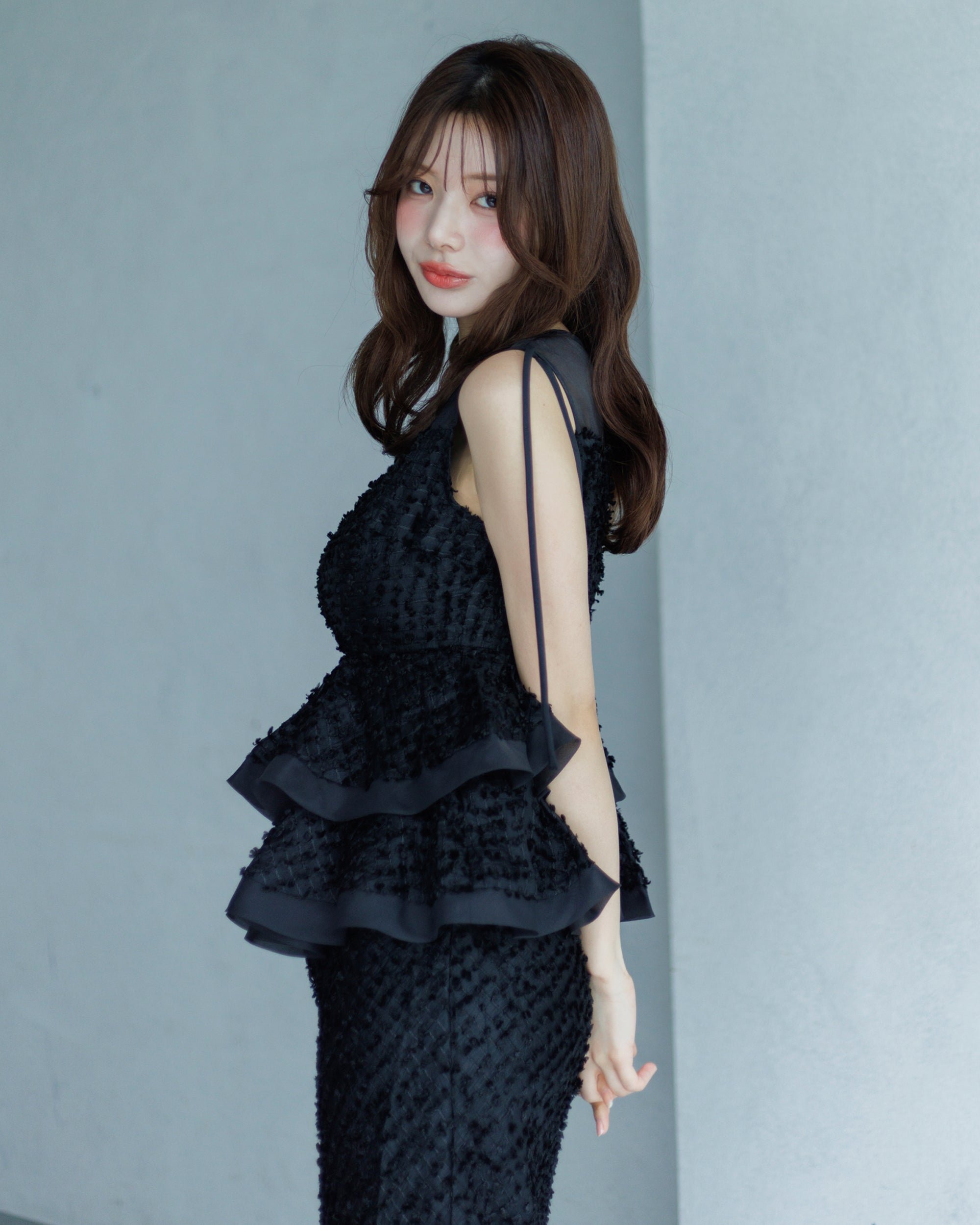 10%OFF】ペプラムジャガードワンピース – La lune