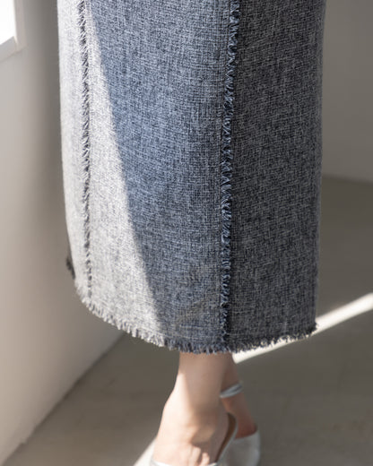 【AUTUMN ITEM】ノースリーブツイードフリンジワンピース