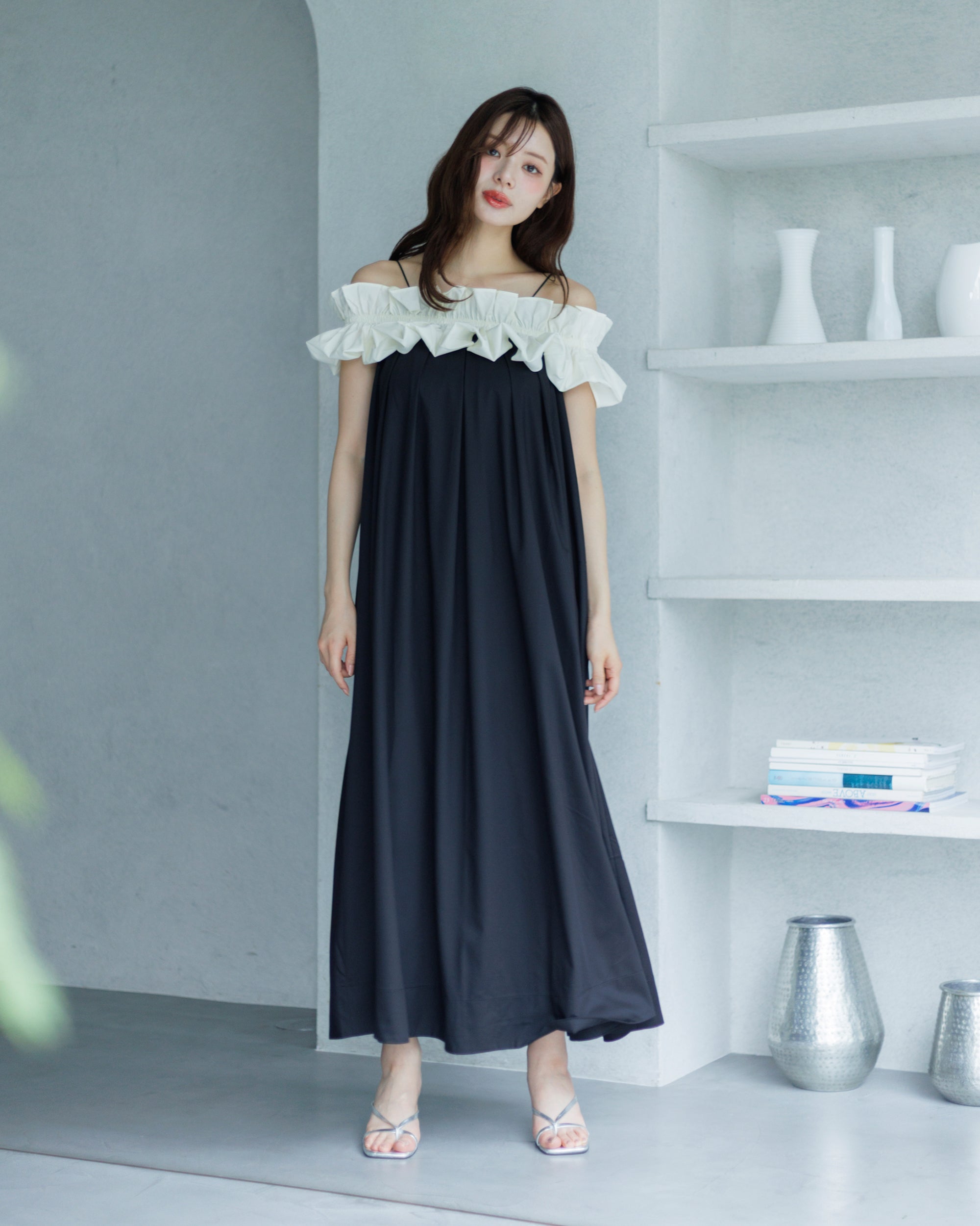 予約販売】3wayホイップフリルオフショルワンピース – La lune