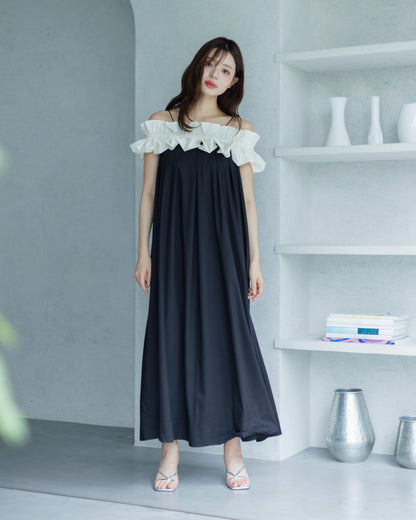 【予約販売】3wayホイップフリルオフショルワンピース