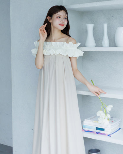 【予約販売】3wayホイップフリルオフショルワンピース