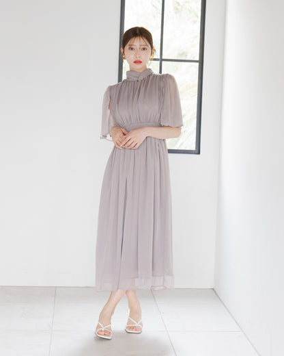 【RESTOCK】スリットスリーブシフォンワンピース