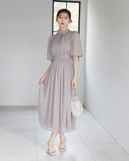 【RESTOCK】スリットスリーブシフォンワンピース