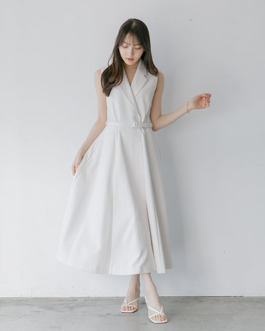 ノースリーブトレンチロングワンピース