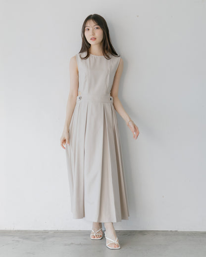 【SPECIAL 10%OFF】ノースリーブサイドカットプリーツワンピース