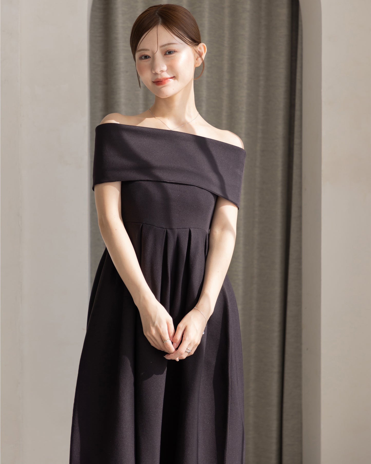 【RESTOCK】4way仕様オフショルニットワンピース