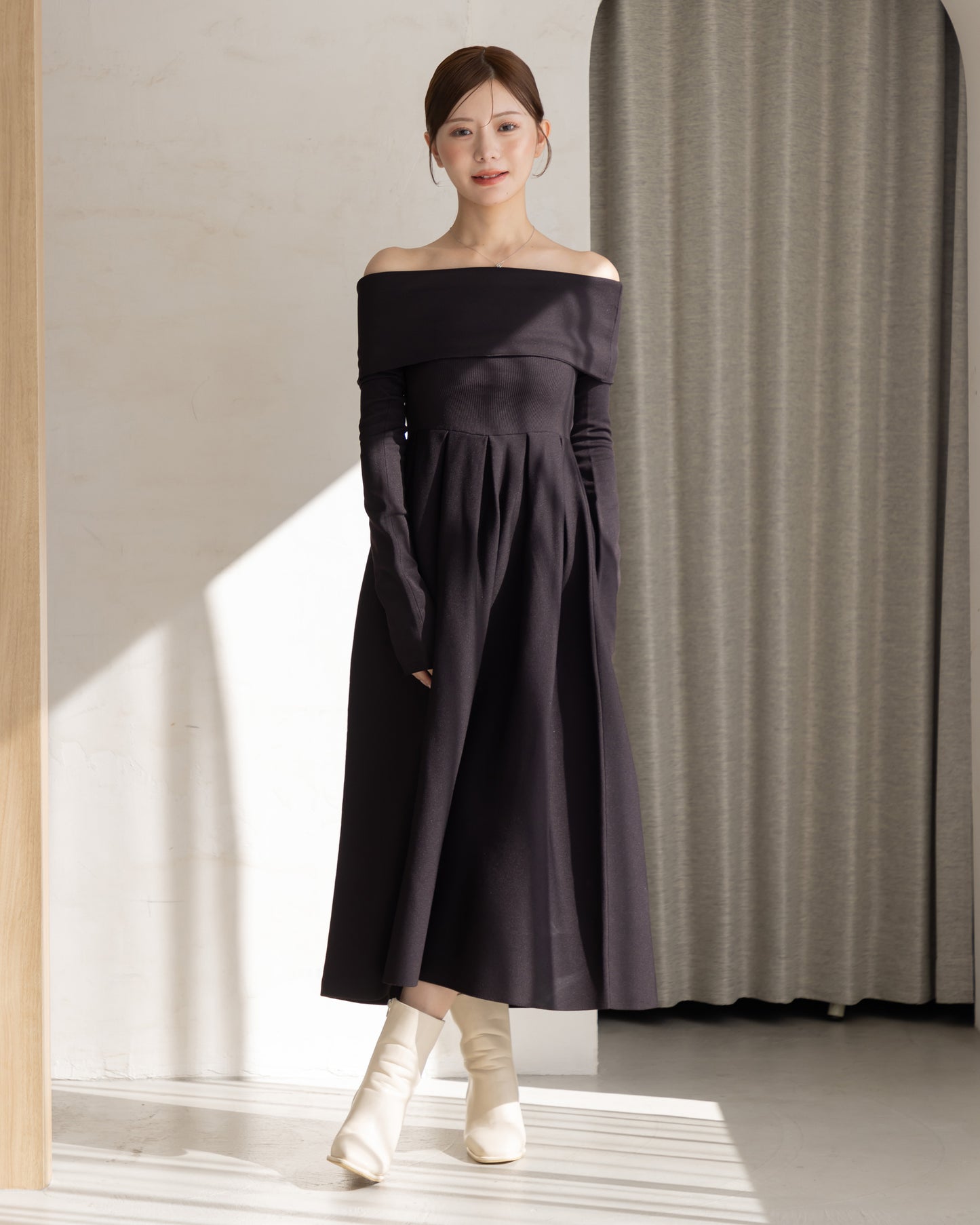 【RESTOCK】4way仕様オフショルニットワンピース