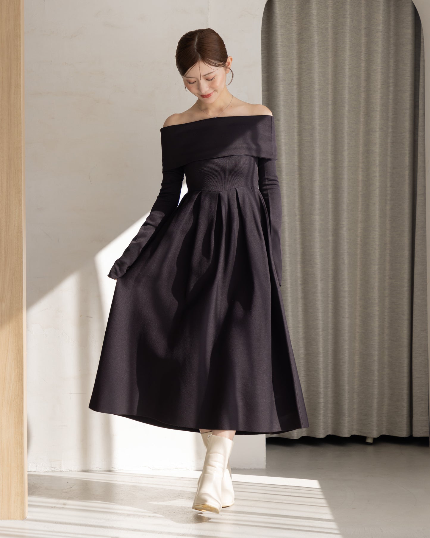 【RESTOCK】4way仕様オフショルニットワンピース