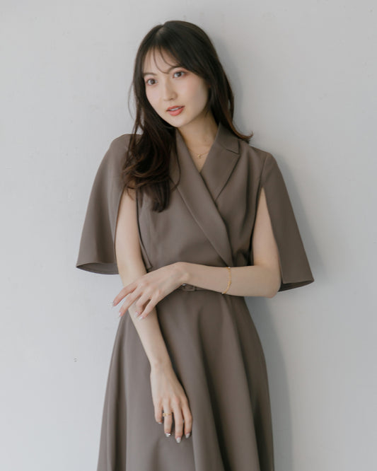 【RESTOCK】スリットスリーブトレンチ風ワンピース