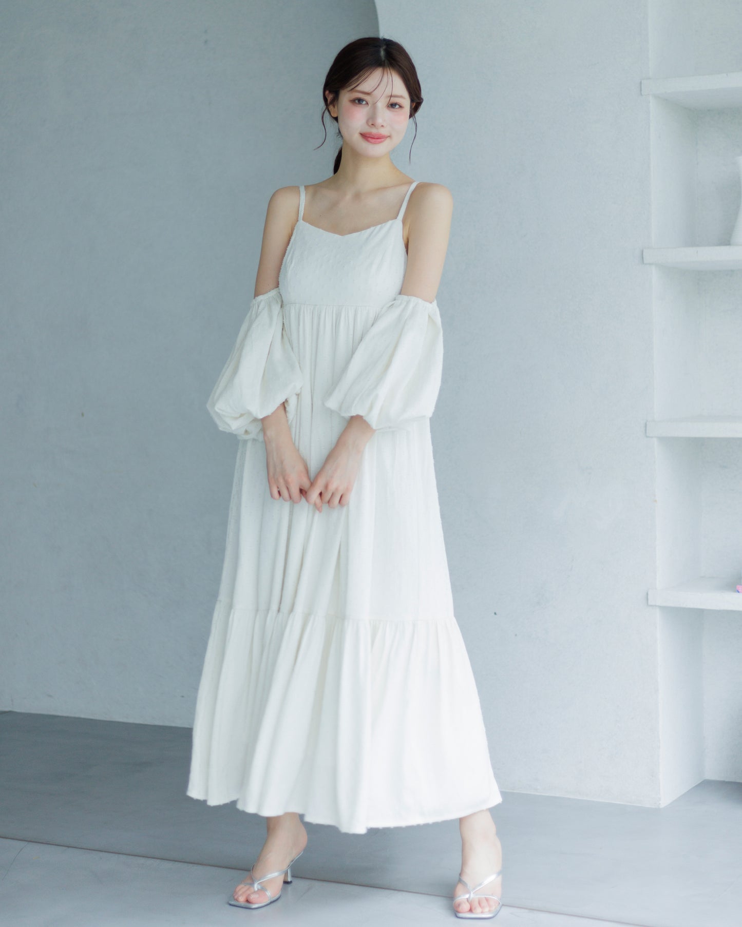 【予約販売】3wayボリュームスリーブジャガードワンピース