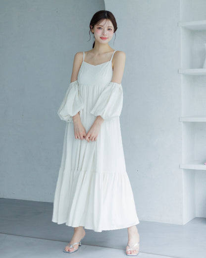 【予約販売】3wayボリュームスリーブジャガードワンピース