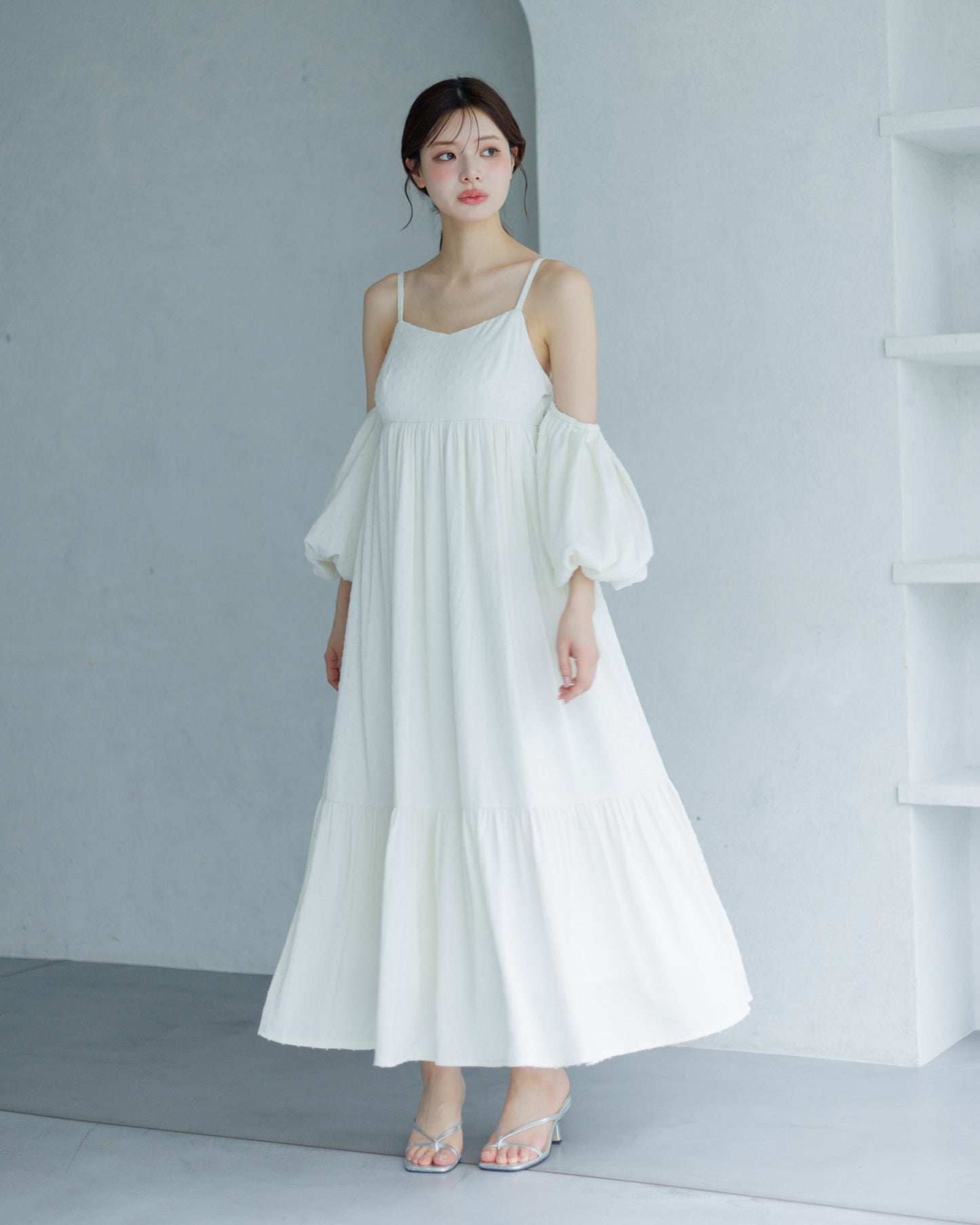 【予約販売】3wayボリュームスリーブジャガードワンピース