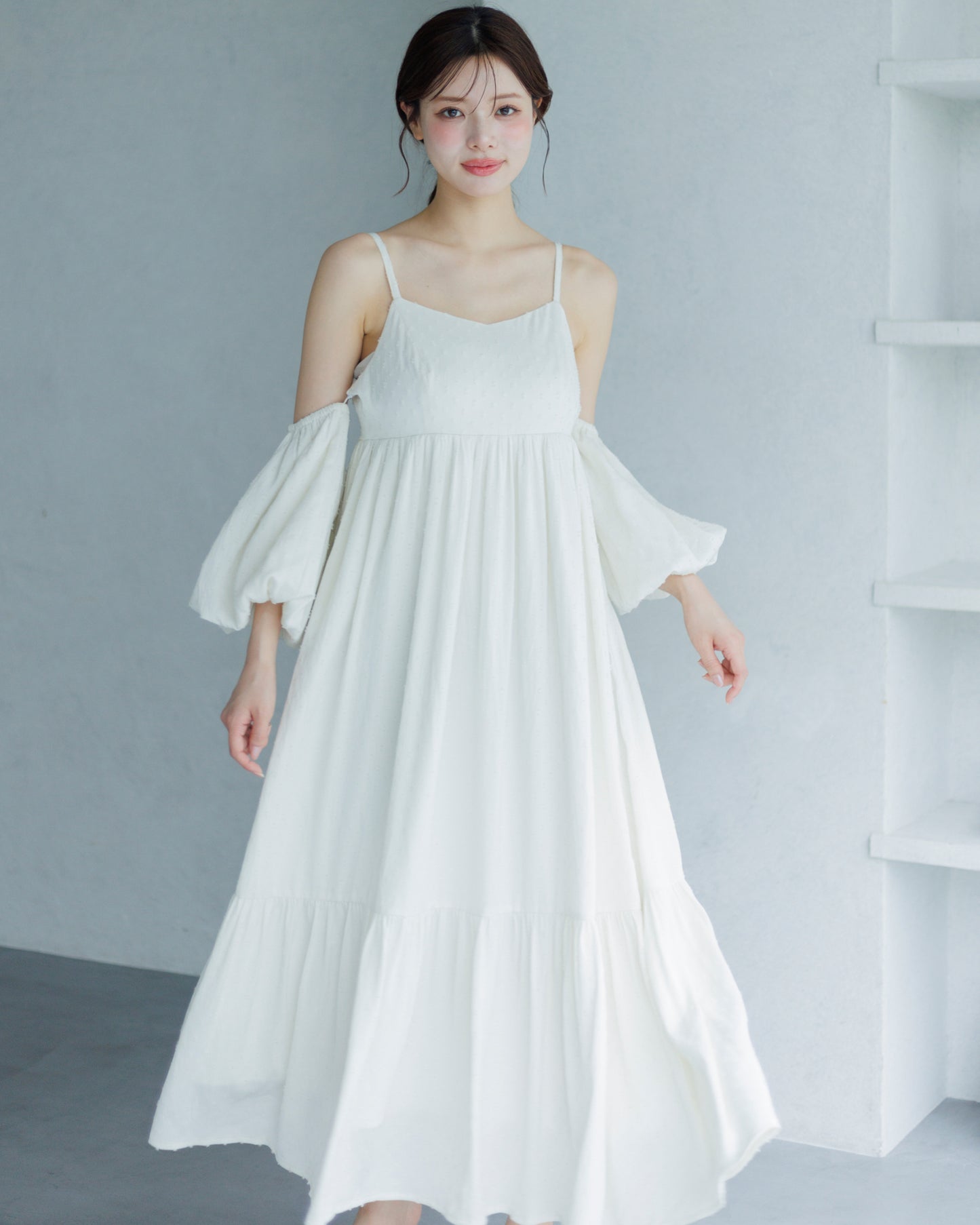 【予約販売】3wayボリュームスリーブジャガードワンピース