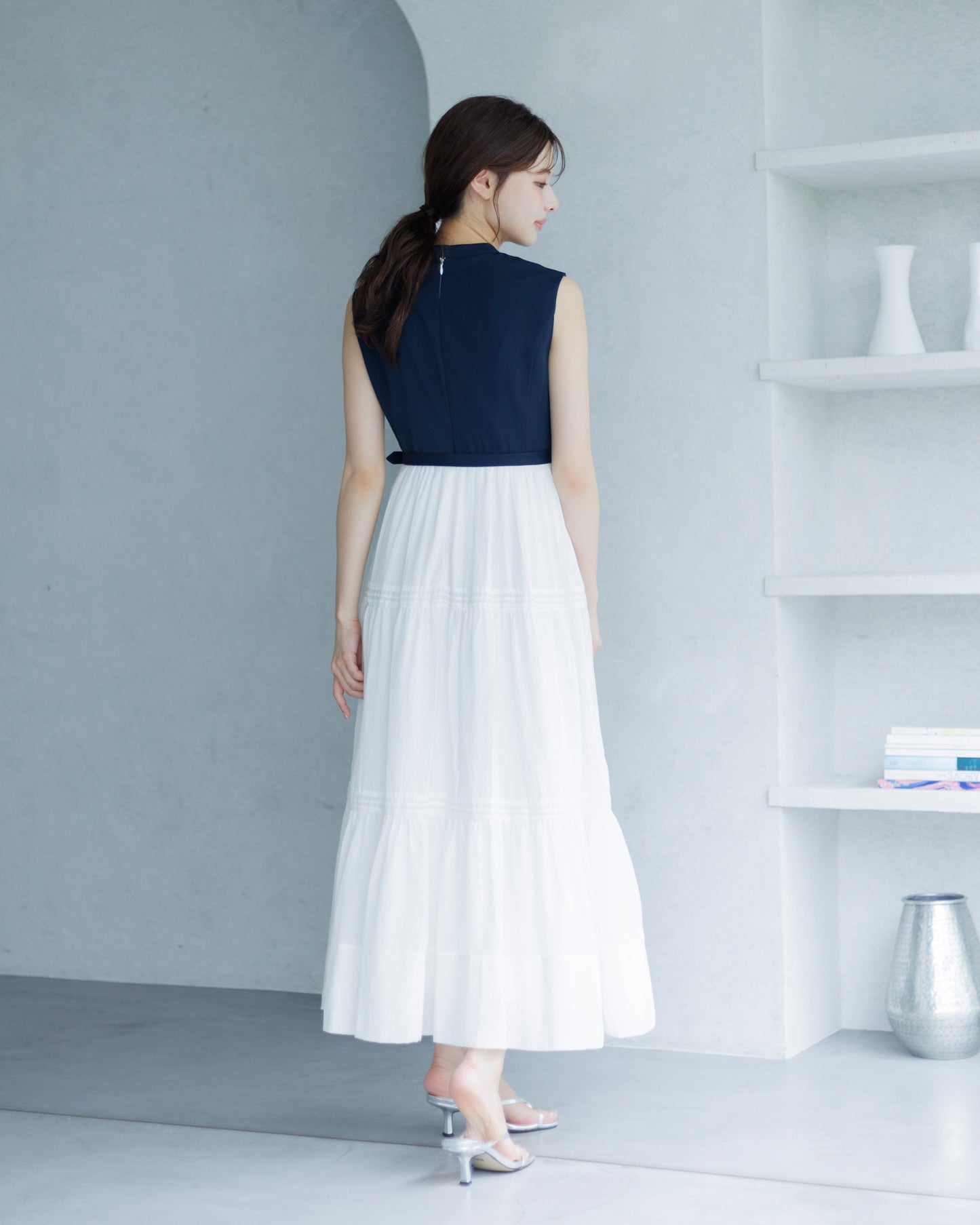 【NEW】ドッキングコットンティアードワンピース