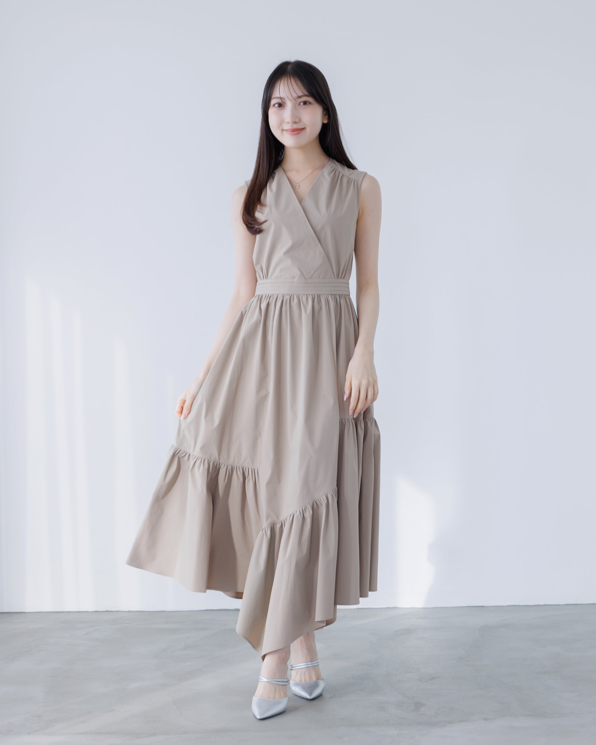 予約販売】ノースリーブフレアイレヘムワンピース – La lune