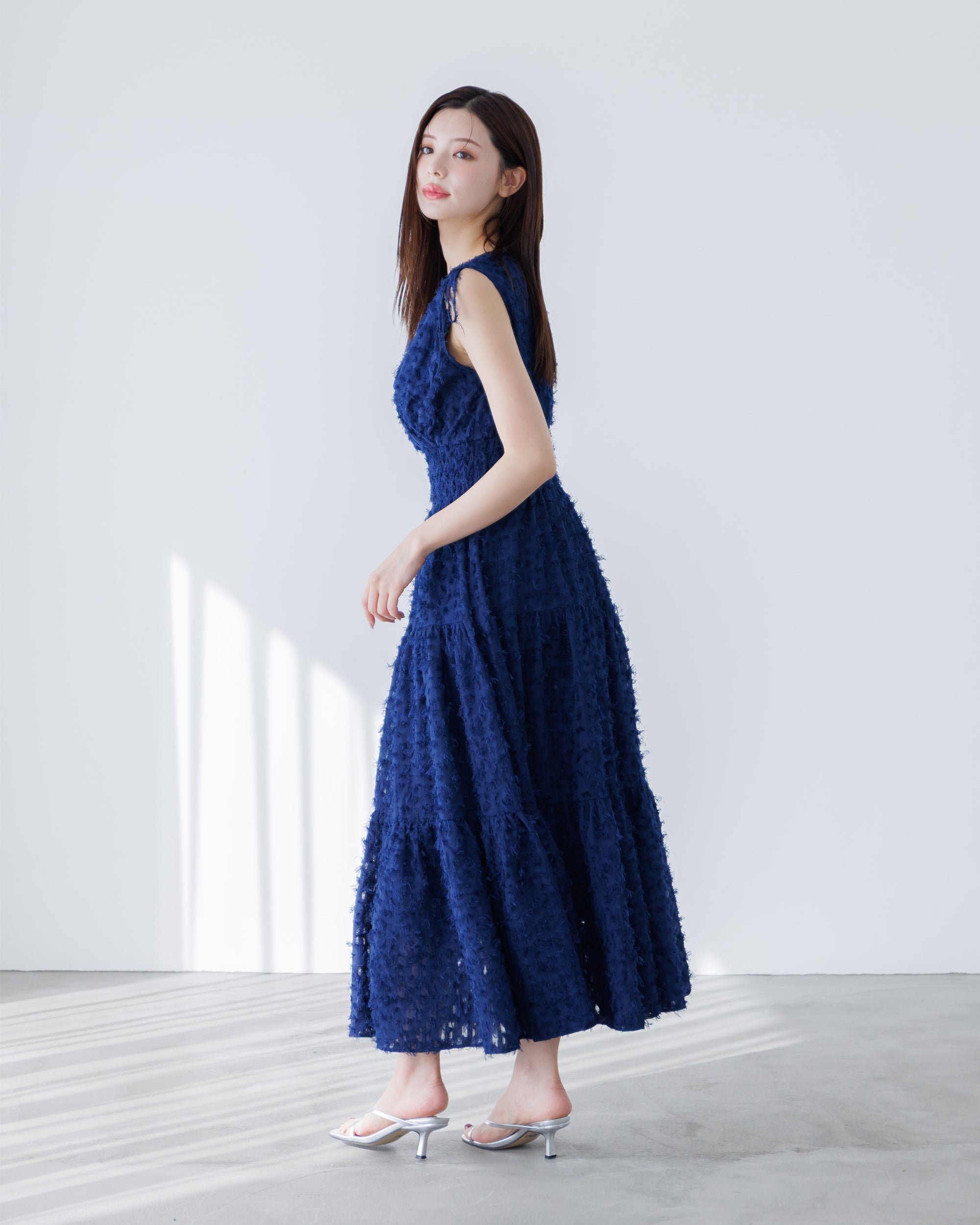 ラリューン　ワンピース NEW】ノースリーブフリンジジャガードワンピース – La lune