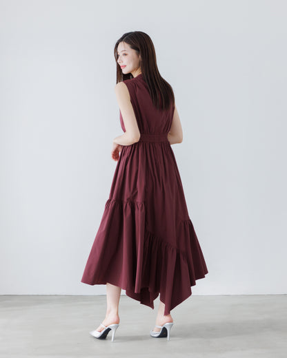 【予約販売】ノースリーブフレアイレヘムワンピース